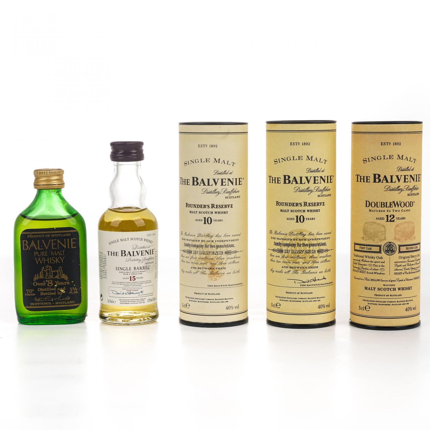 【酒版】Balvenie 百富 8/10/12/15年 5支组