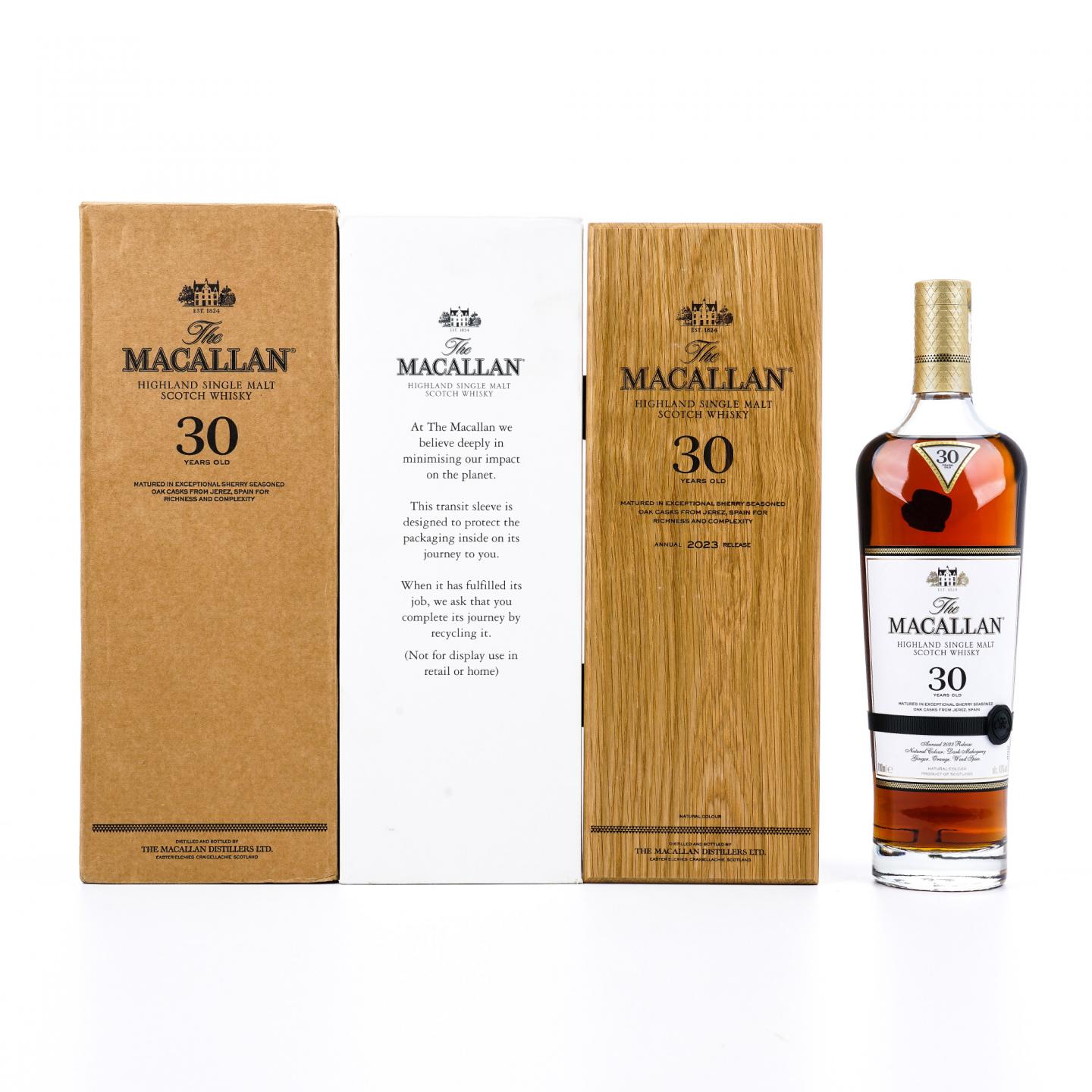【附X光图】Macallan 麦卡伦 30年 2023 雪莉桶 黑腰带 木盒