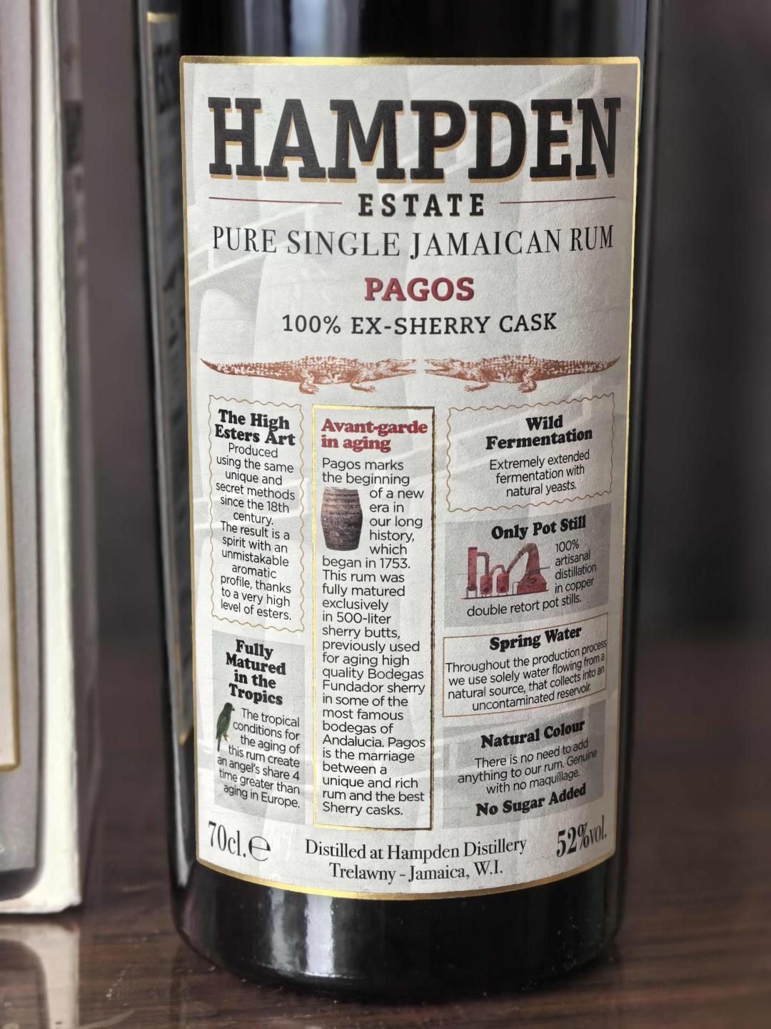 hampden pagos 高酯朗姆酒 首支全程雪莉桶