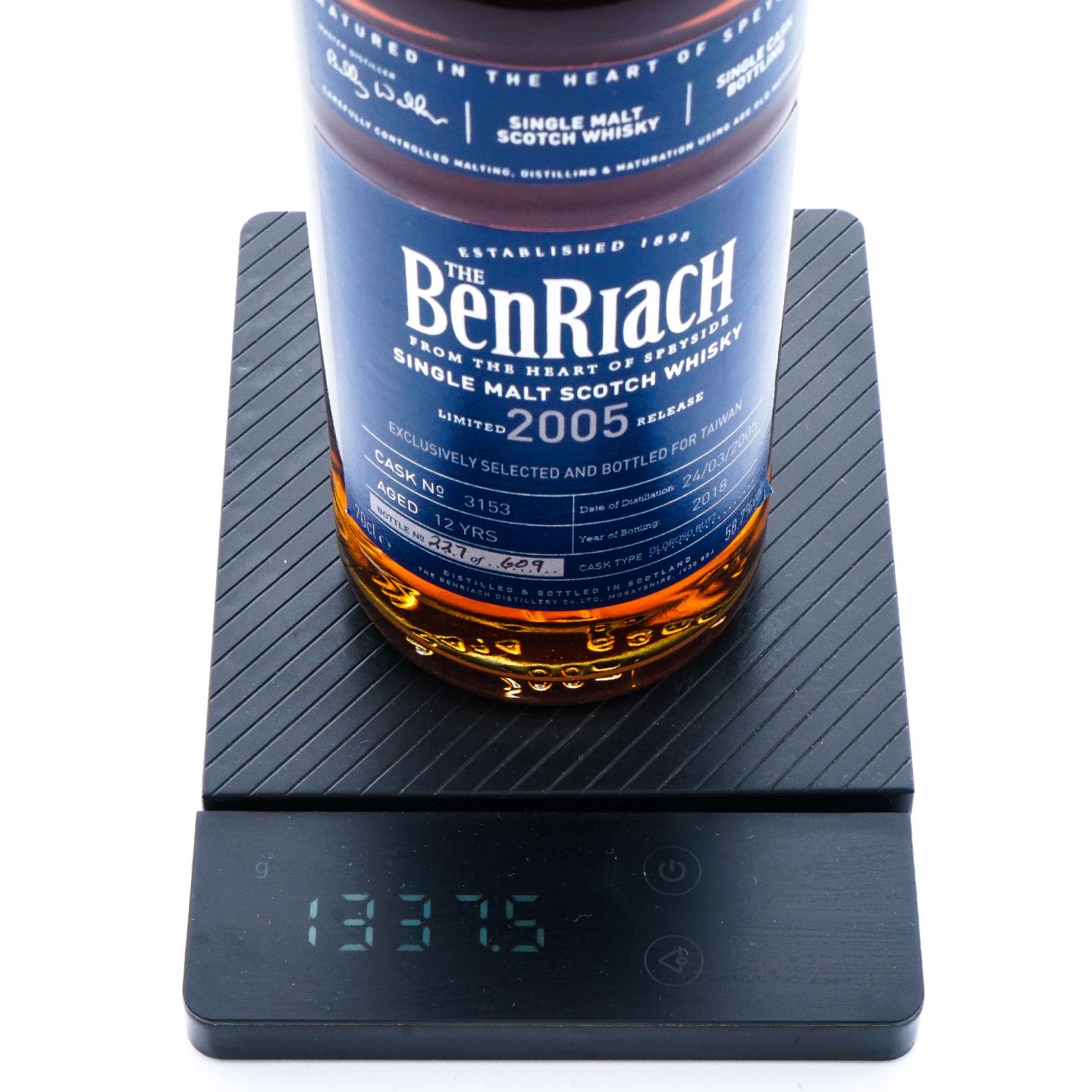 BenRiach 本利亚克 12年 2005-2018 雪莉桶#3153