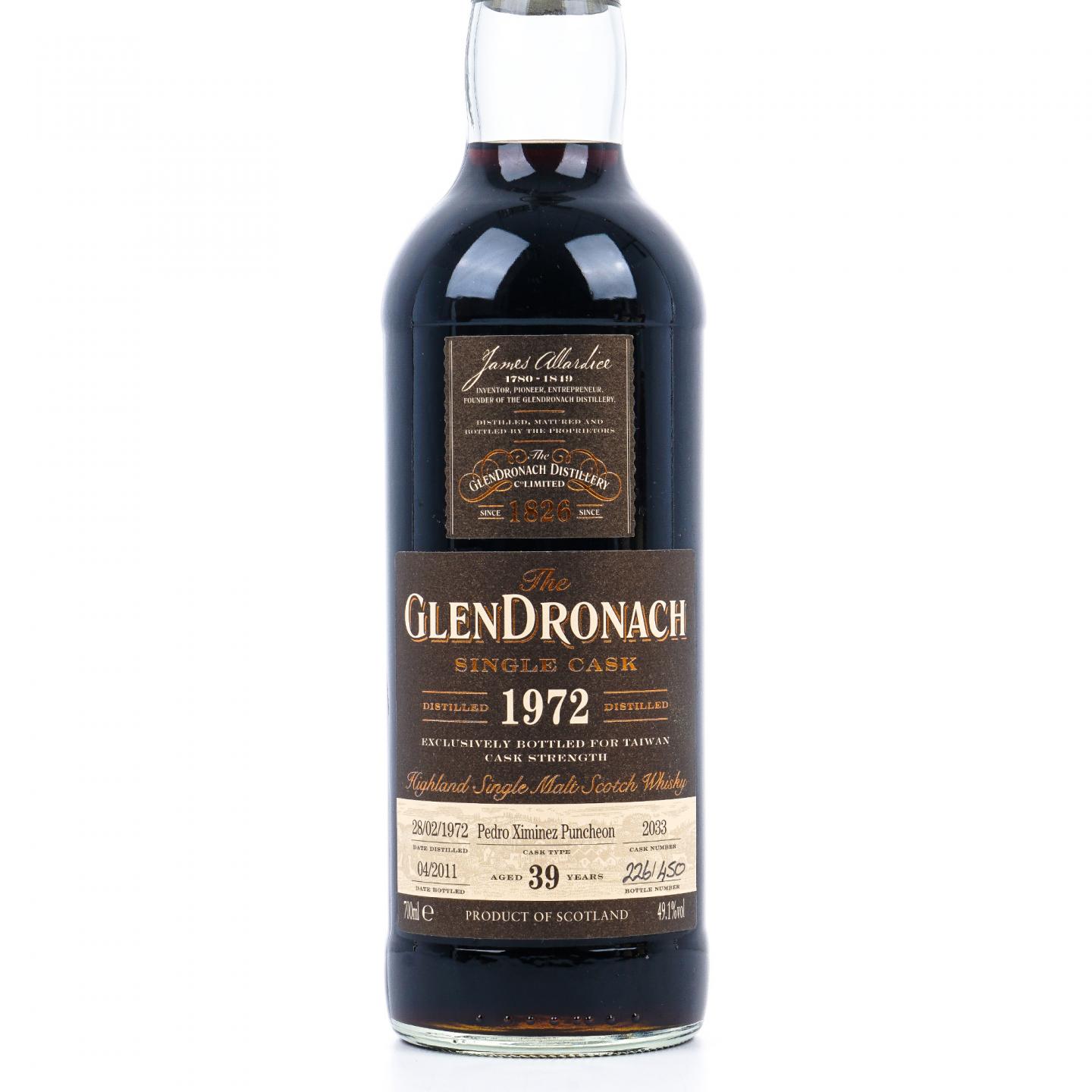 Glendronach 格兰多纳 39年 1972-2011 单桶#2033 MMA金牌