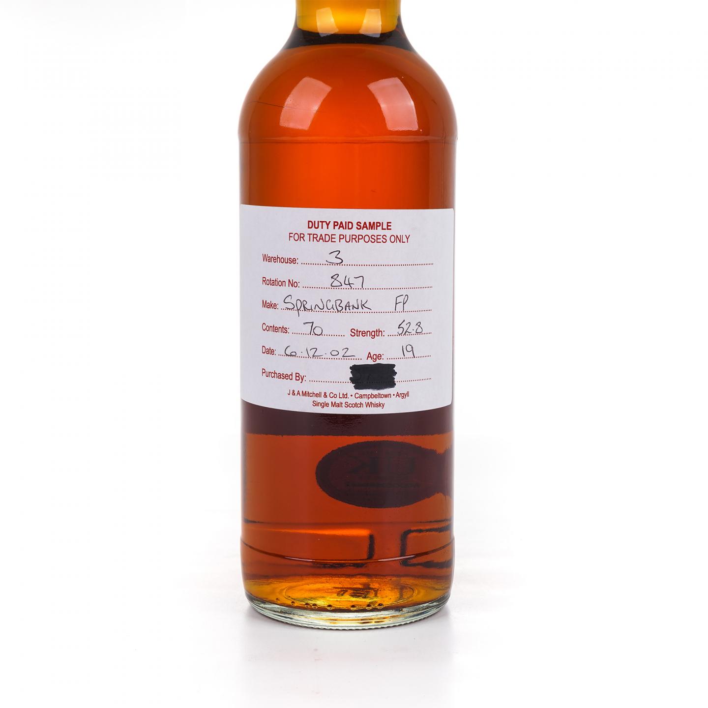 Springbank 云顶 19年 2002 完税瓶 52.8%