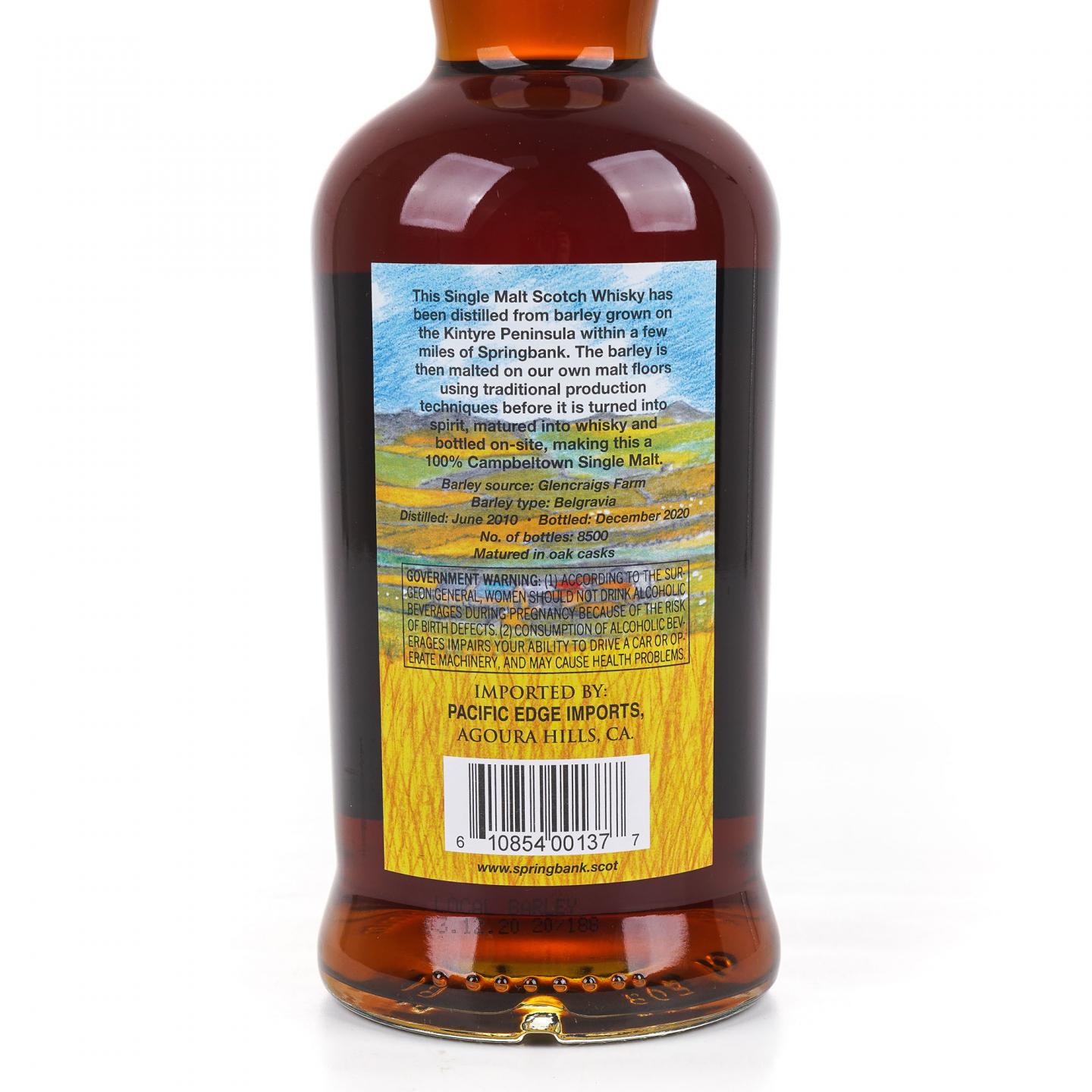 Springbank 云顶 10年 2010-2020 本地大麦 750ml