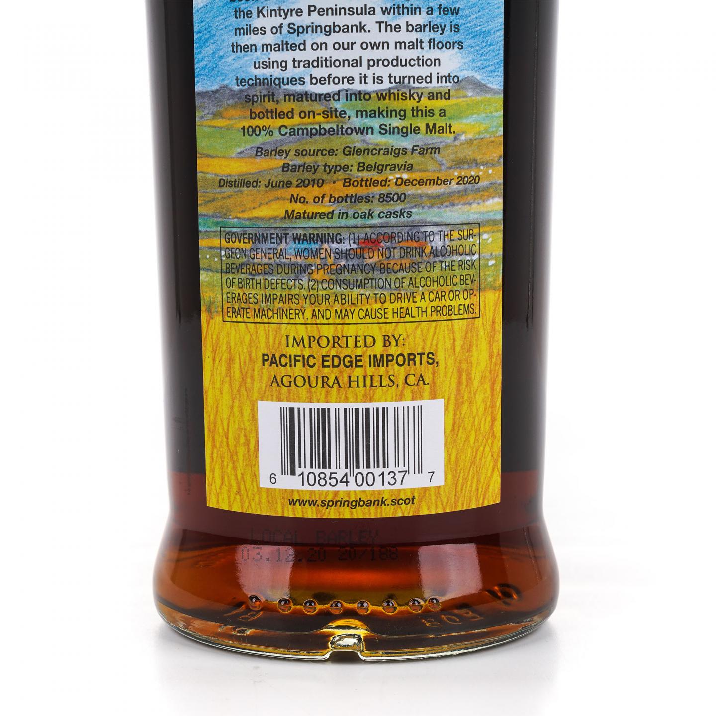 Springbank 云顶 10年 2010-2020 本地大麦 750ml