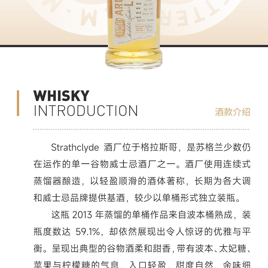 【限量189瓶】Strathclyde 斯特拉思克莱德12年2013单一麦芽威士忌