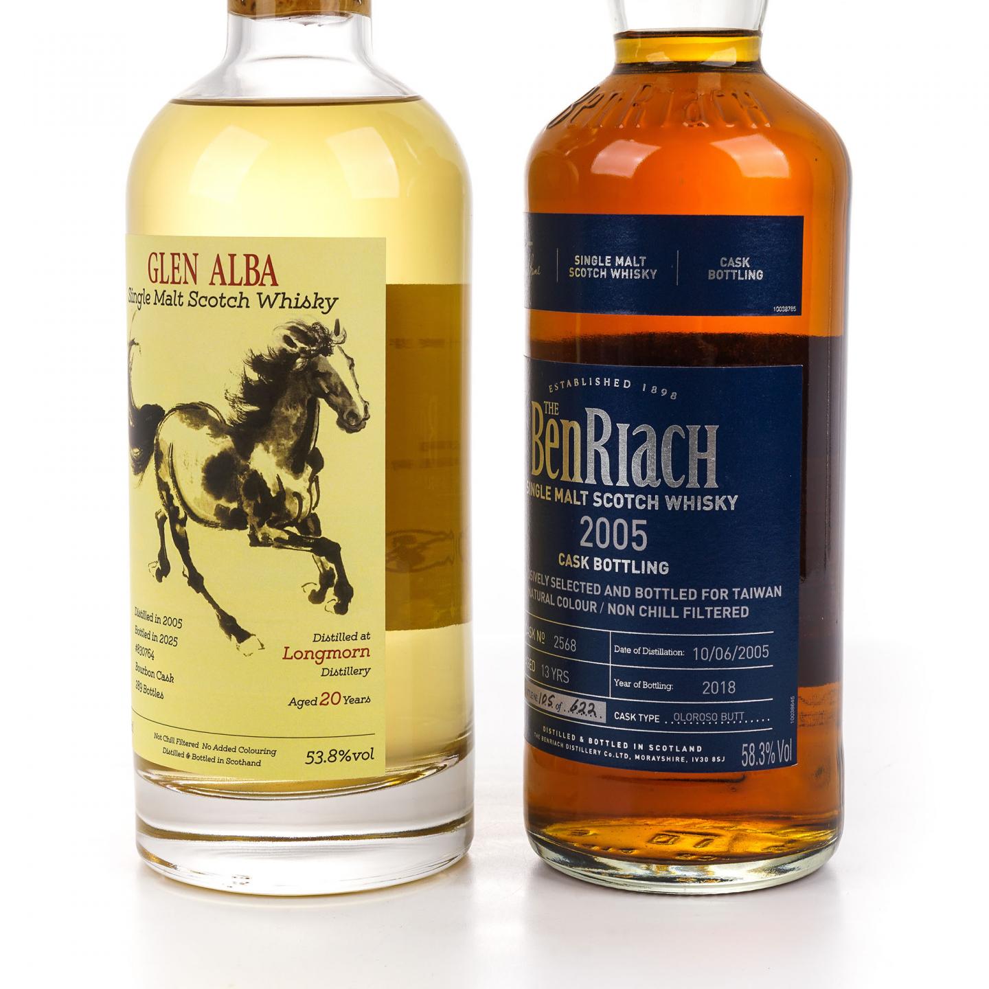 Longmorn 朗摩 20年 2005 一马当先/BenRiach 本利亚克 13年 2005 2瓶组