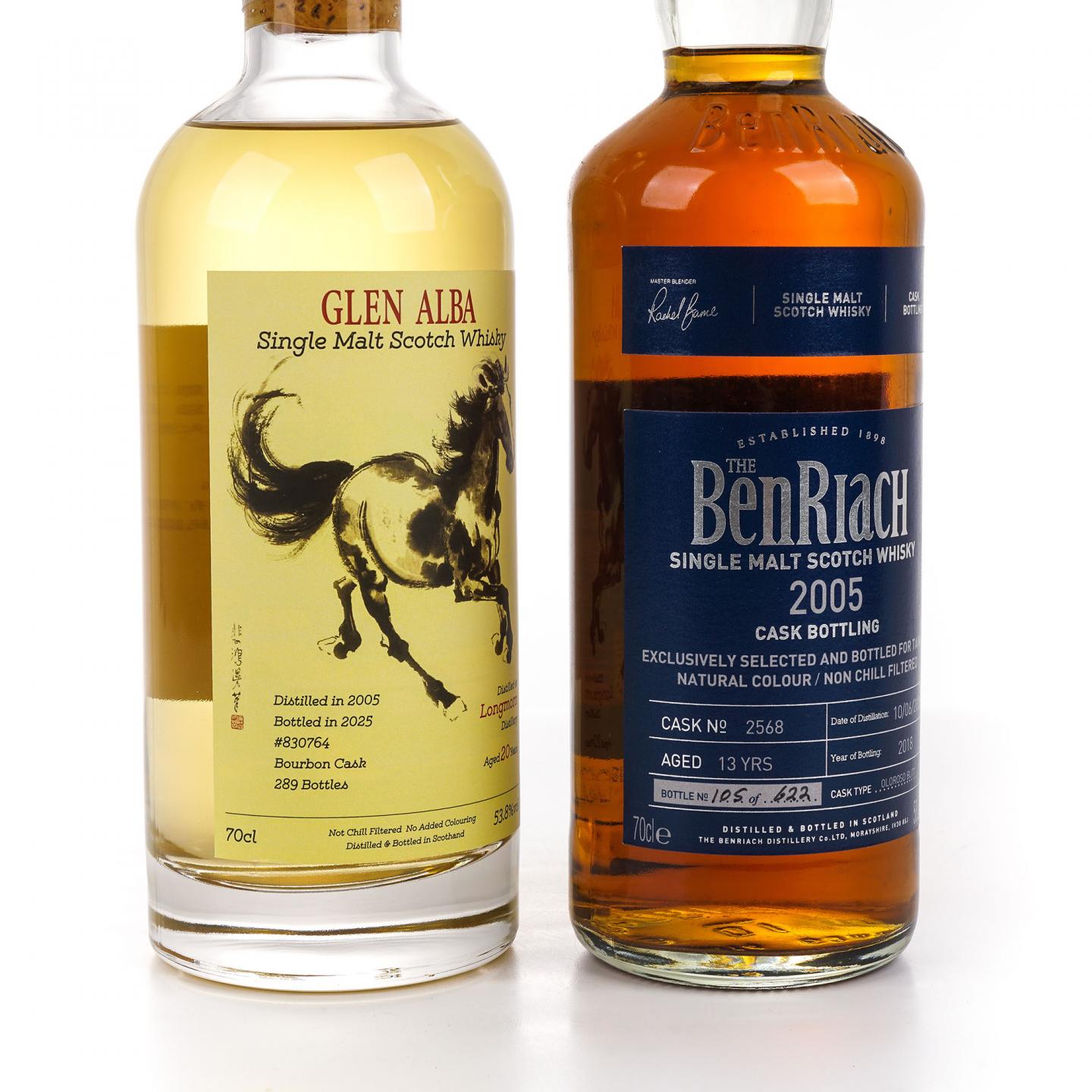 Longmorn 朗摩 20年 2005 一马当先/BenRiach 本利亚克 13年 2005 2瓶组