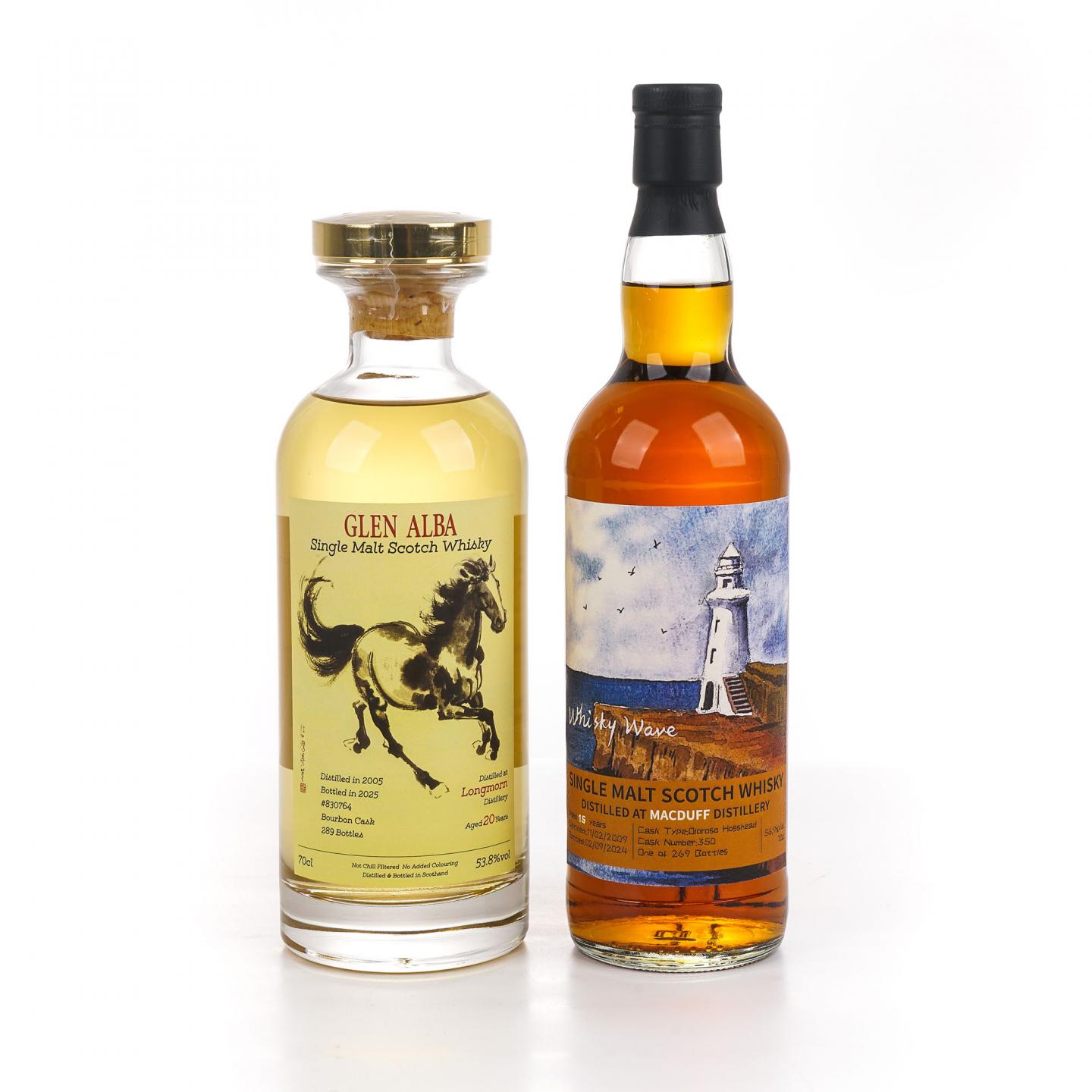 Longmorn 朗摩 20年 2005 一马当先/Macduff 麦克杜夫 15年 2009 2瓶组