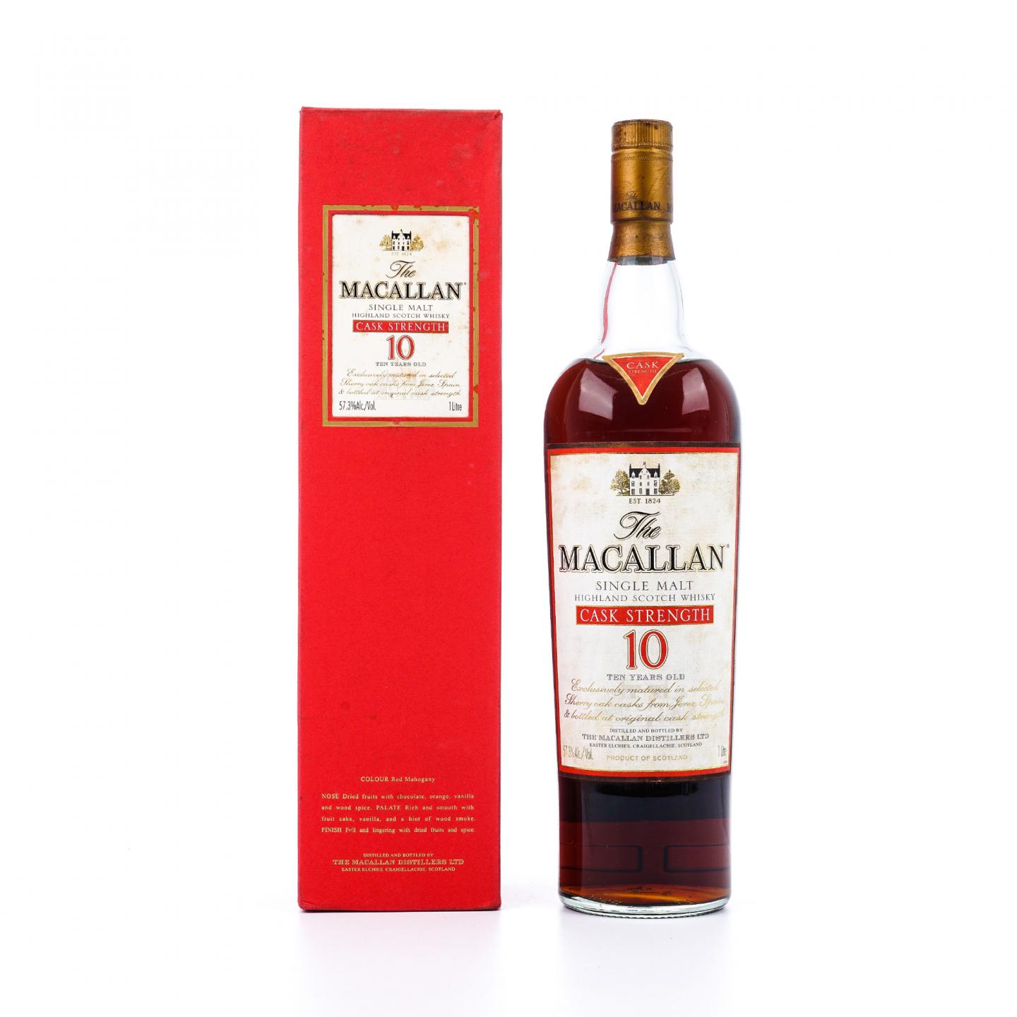 Macallan 麦卡伦 10年 桶强 1升装 57.3%vol. 草写版