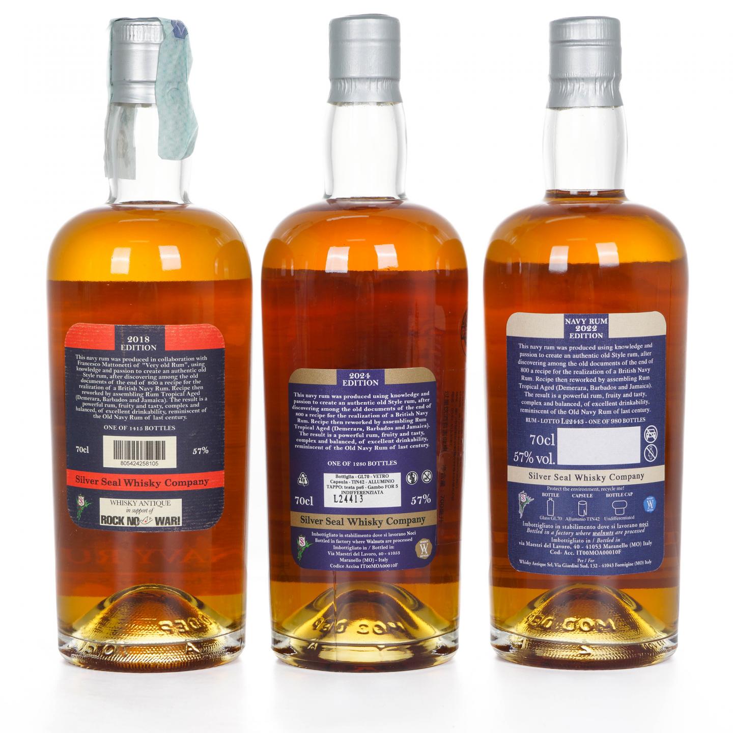 Old Navy Rum 2018/2022/2024 Silver Seal 老海军朗姆酒 3支组