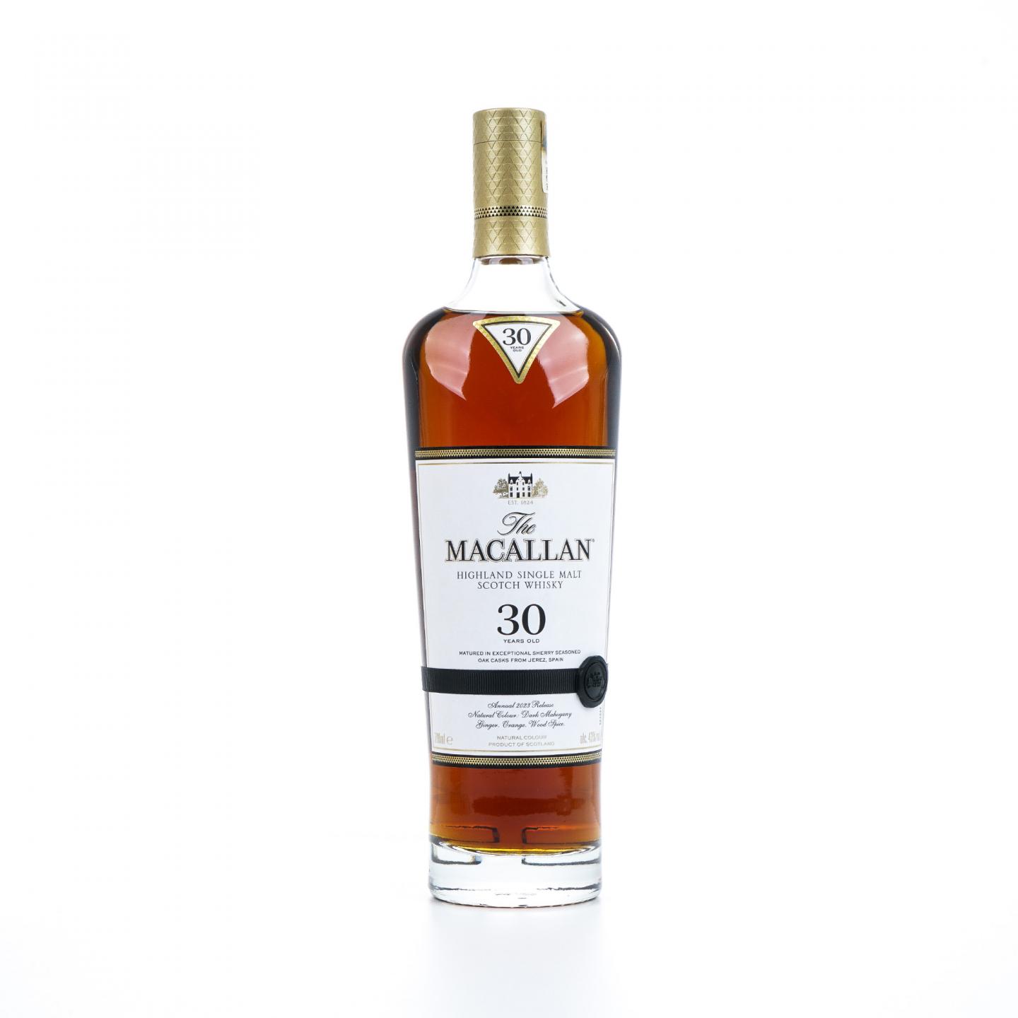 【附X光图】Macallan 麦卡伦 30年 2023 黑腰带 雪莉桶 木礼盒