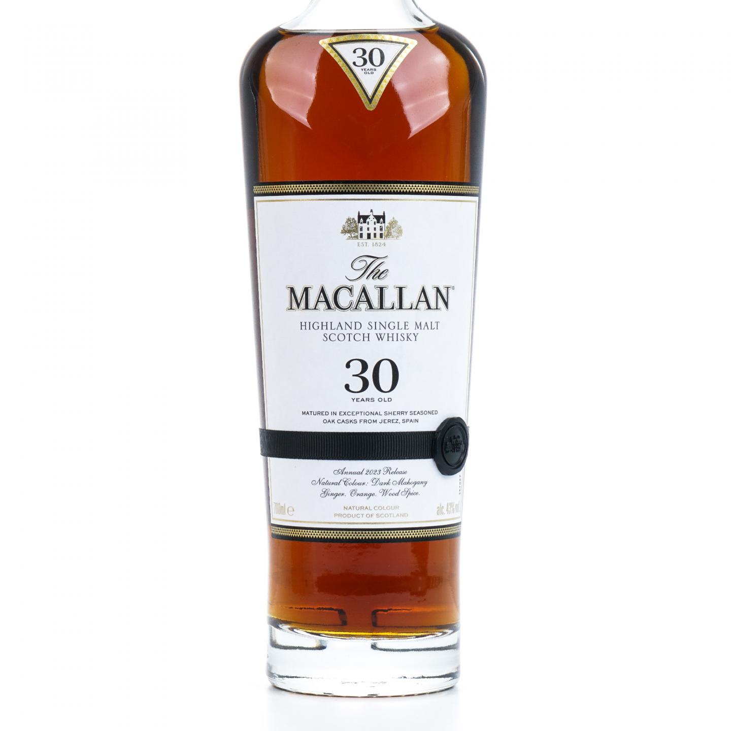 【附X光图】Macallan 麦卡伦 30年 2023 黑腰带 雪莉桶 木礼盒