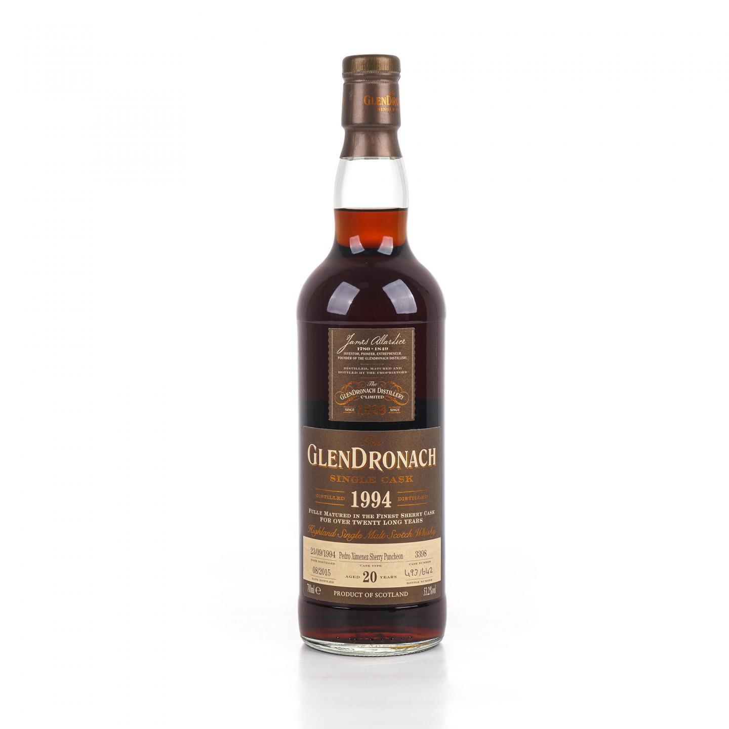Glendronach 格兰多纳 20年 1994-2015 雪莉单桶#3398
