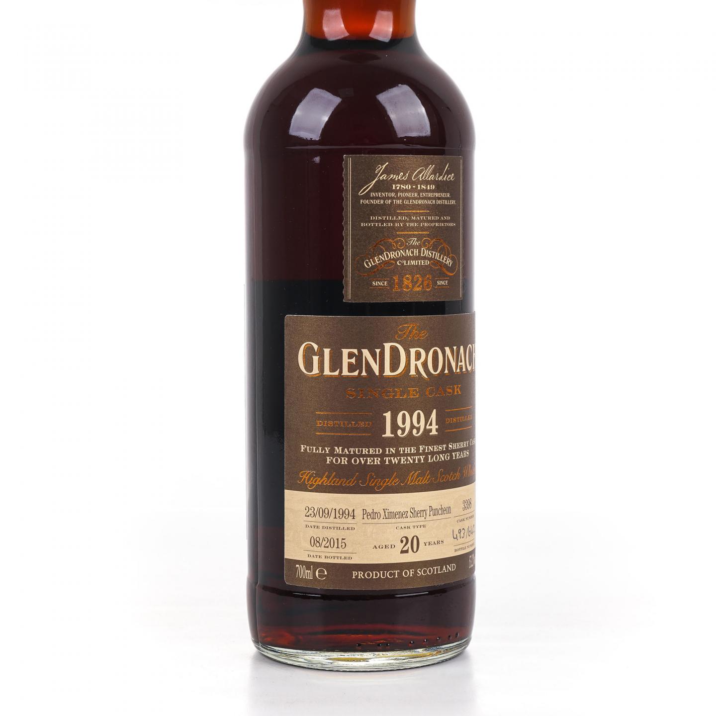 Glendronach 格兰多纳 20年 1994-2015 雪莉单桶#3398