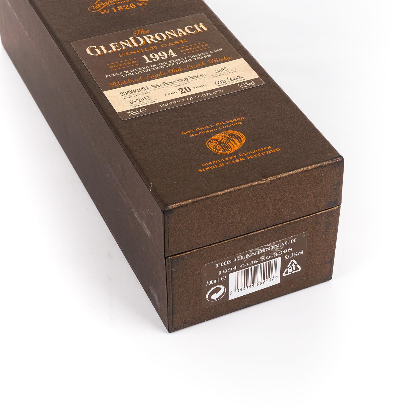 Glendronach 格兰多纳 20年 1994-2015 雪莉单桶#3398