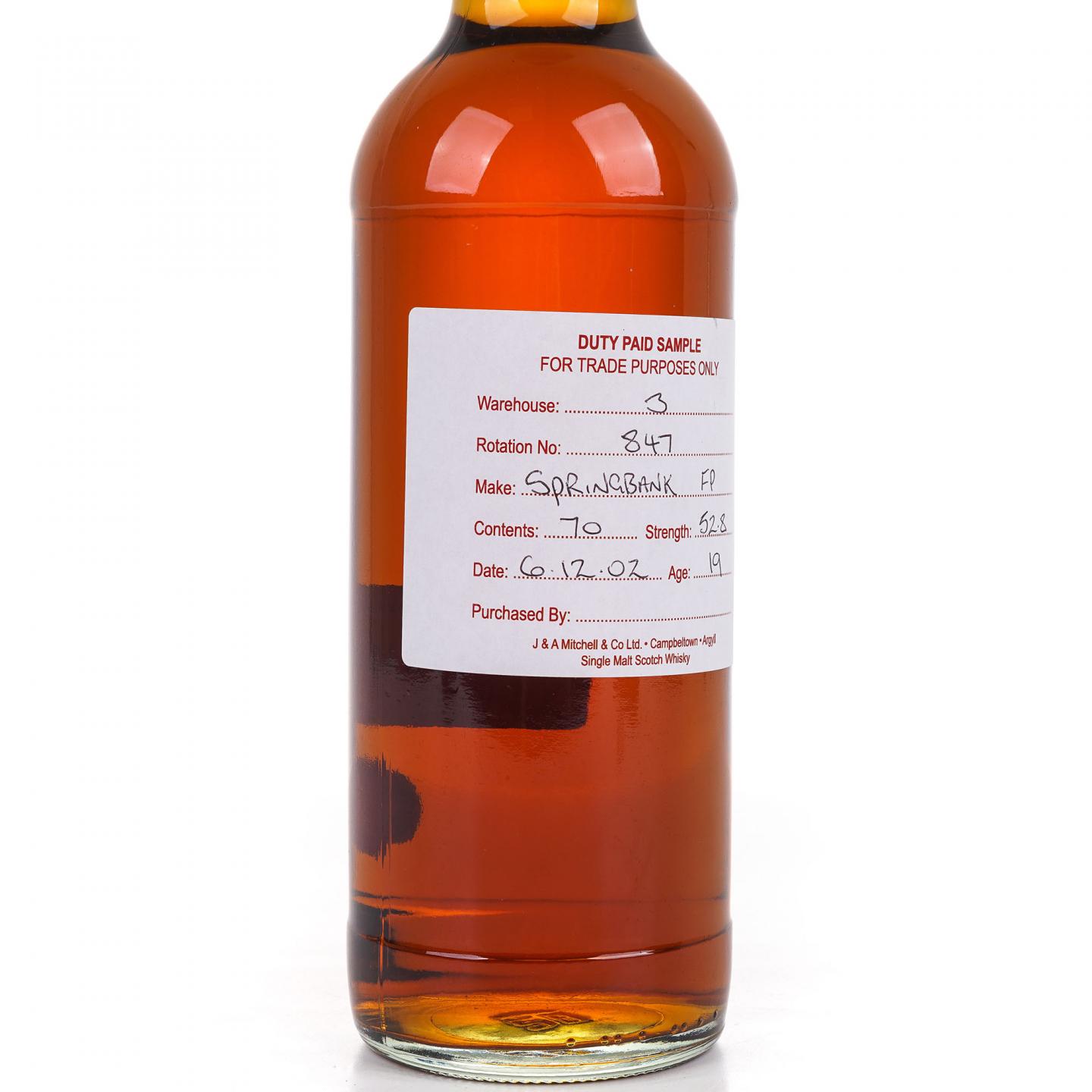 Springbank 云顶 19年 2002 完税瓶 52.8%