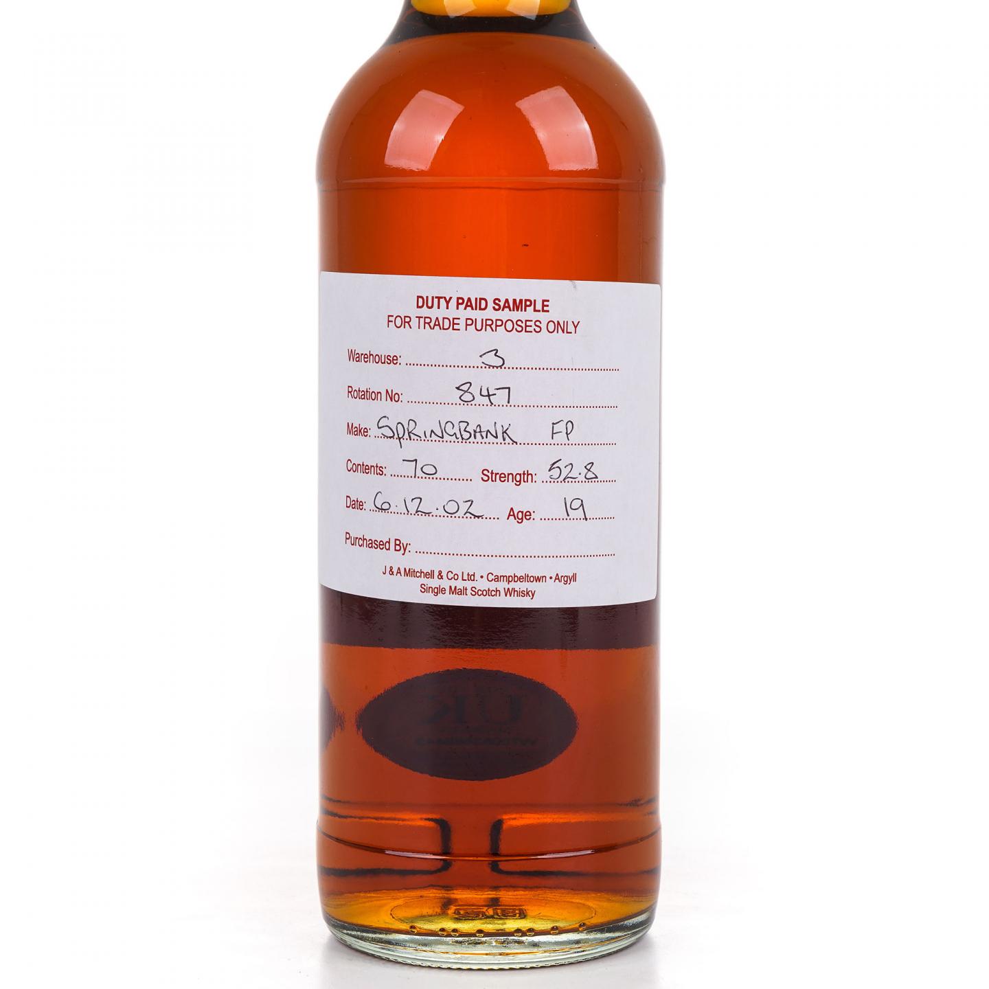Springbank 云顶 19年 2002 完税瓶 52.8%