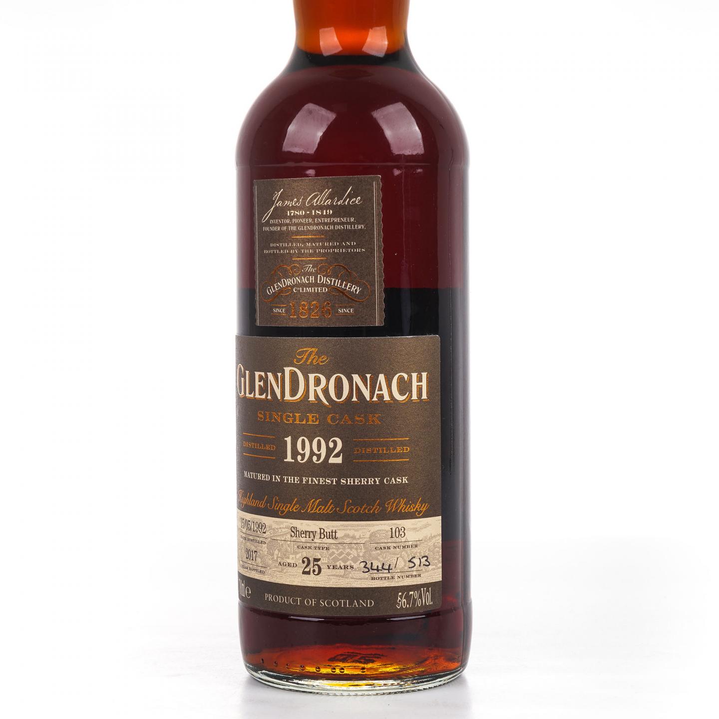 Glendronach 格兰多纳 25年 1992-2017 雪莉单桶#103