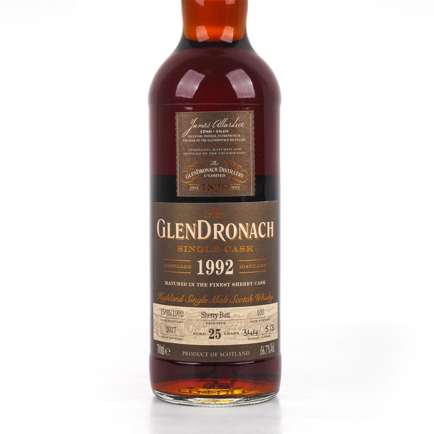 Glendronach 格兰多纳 25年 1992-2017 雪莉单桶#103