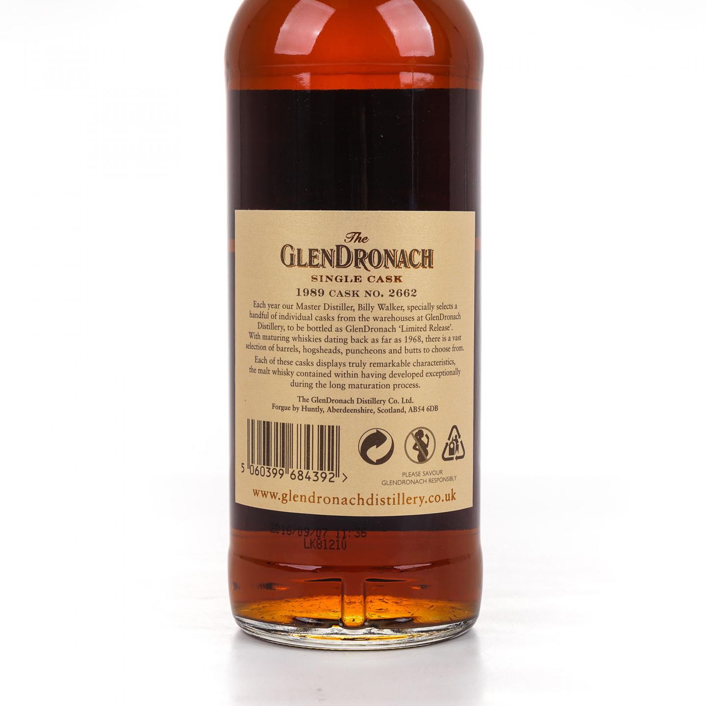 Glendronach 格兰多纳 26年 1989-2016 雪莉单桶#2662
