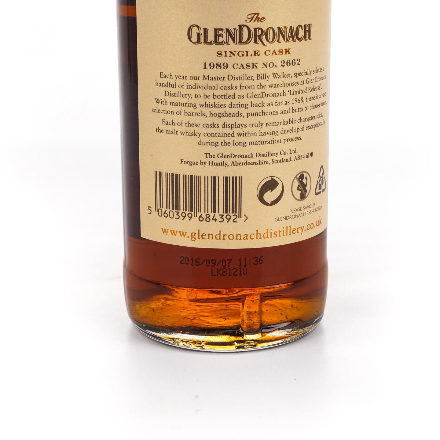 Glendronach 格兰多纳 26年 1989-2016 雪莉单桶#2662