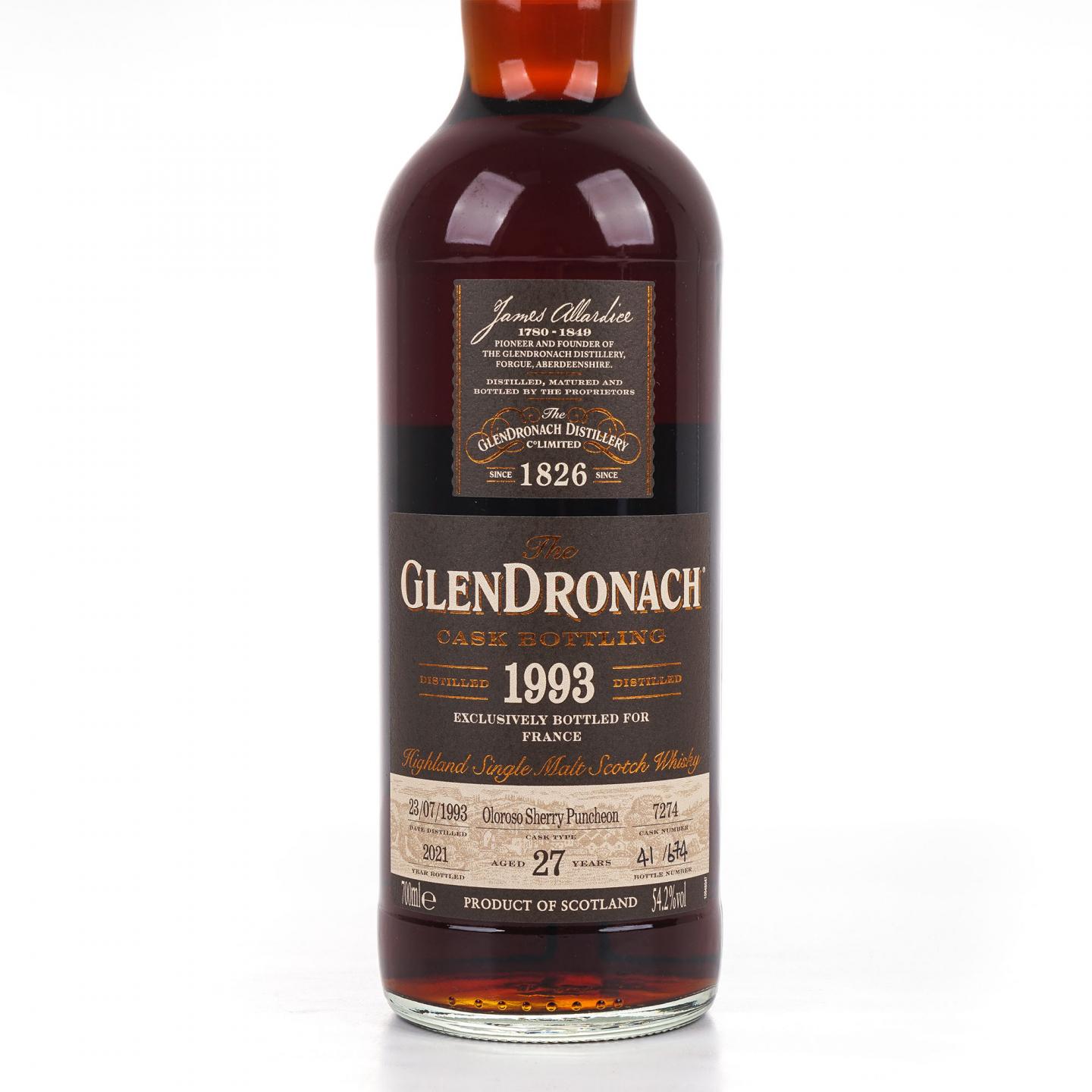Glendronach 格兰多纳 27年 1993-2021 雪莉桶#7274