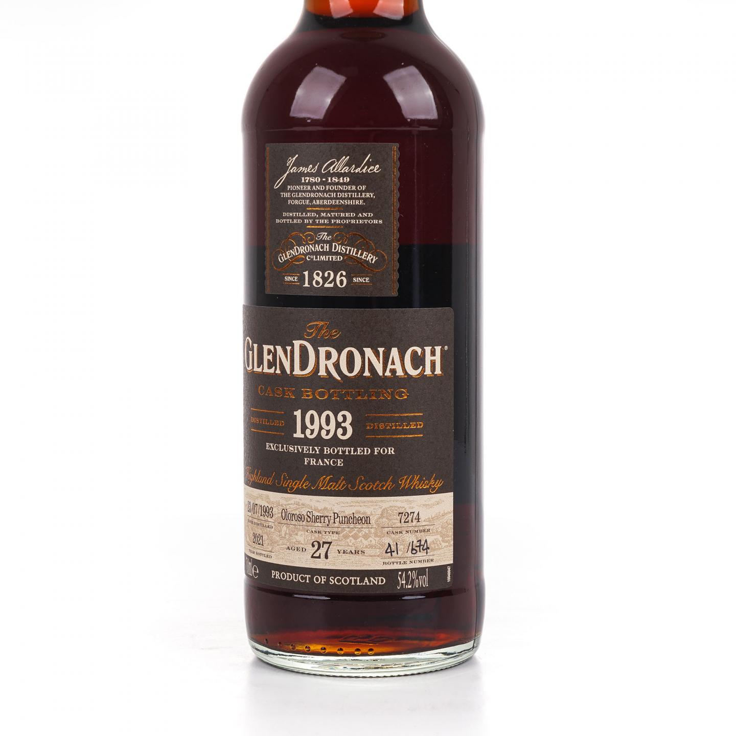Glendronach 格兰多纳 27年 1993-2021 雪莉桶#7274