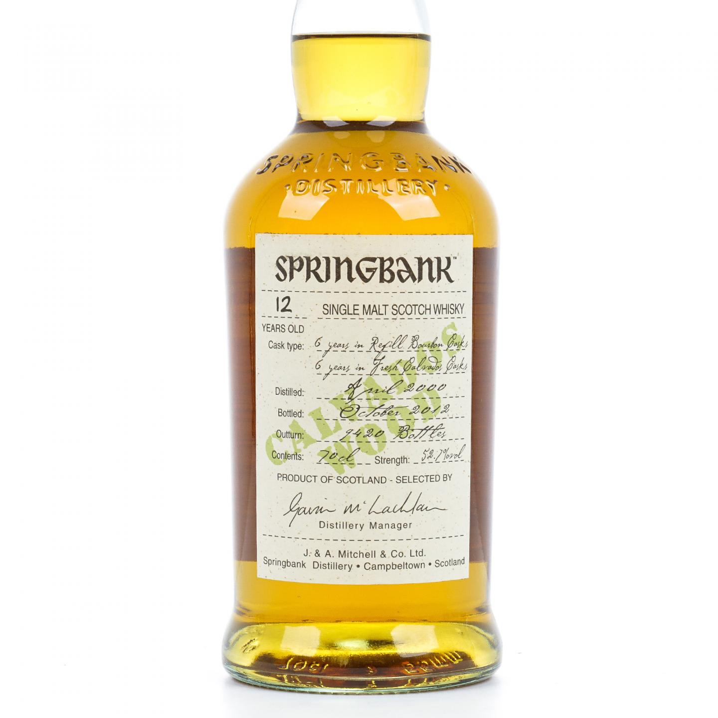 Springbank 云顶 12年 2000-2012 Calvados风味桶