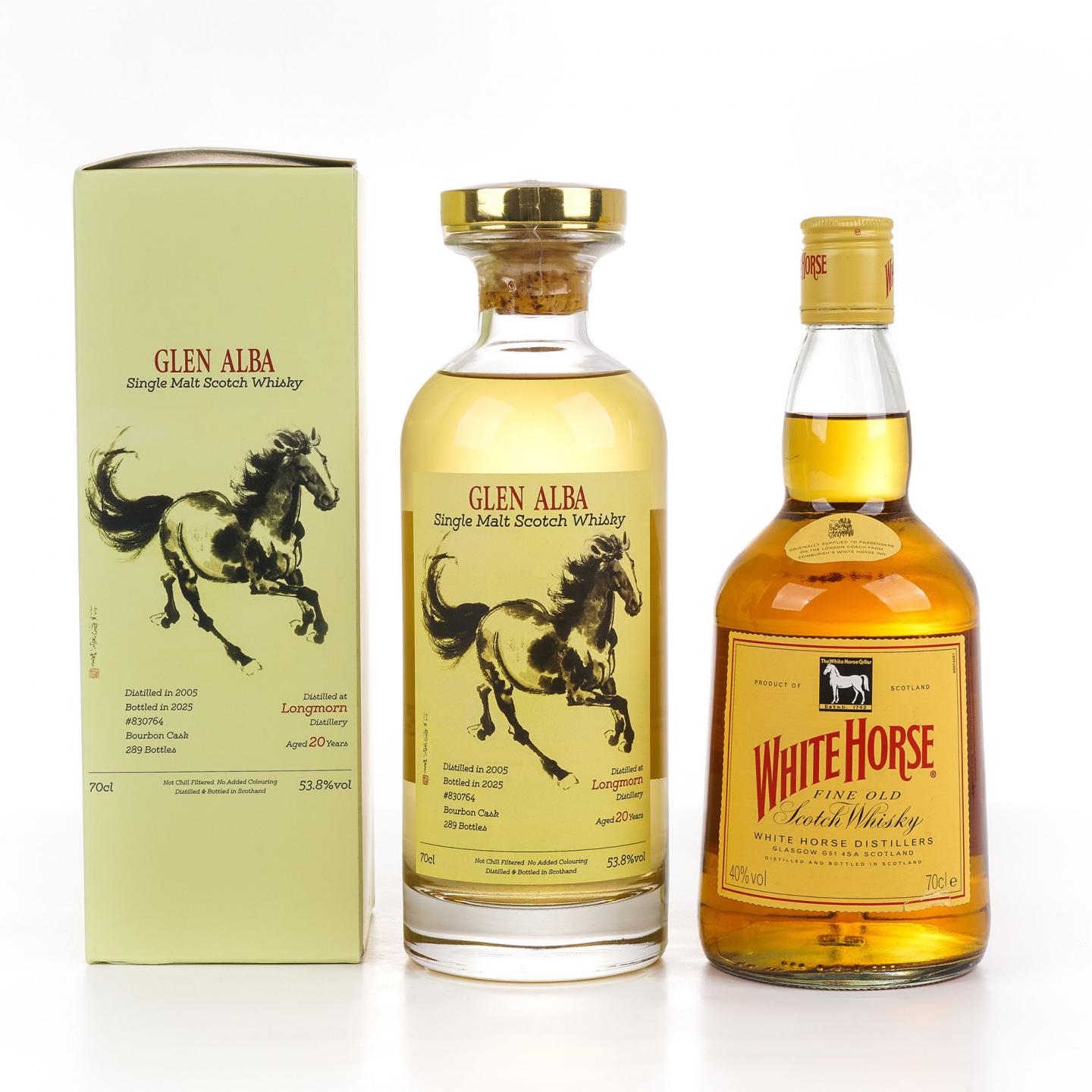 Longmorn 朗摩 20年 2005 一马当先/White Horse 白马 2瓶组