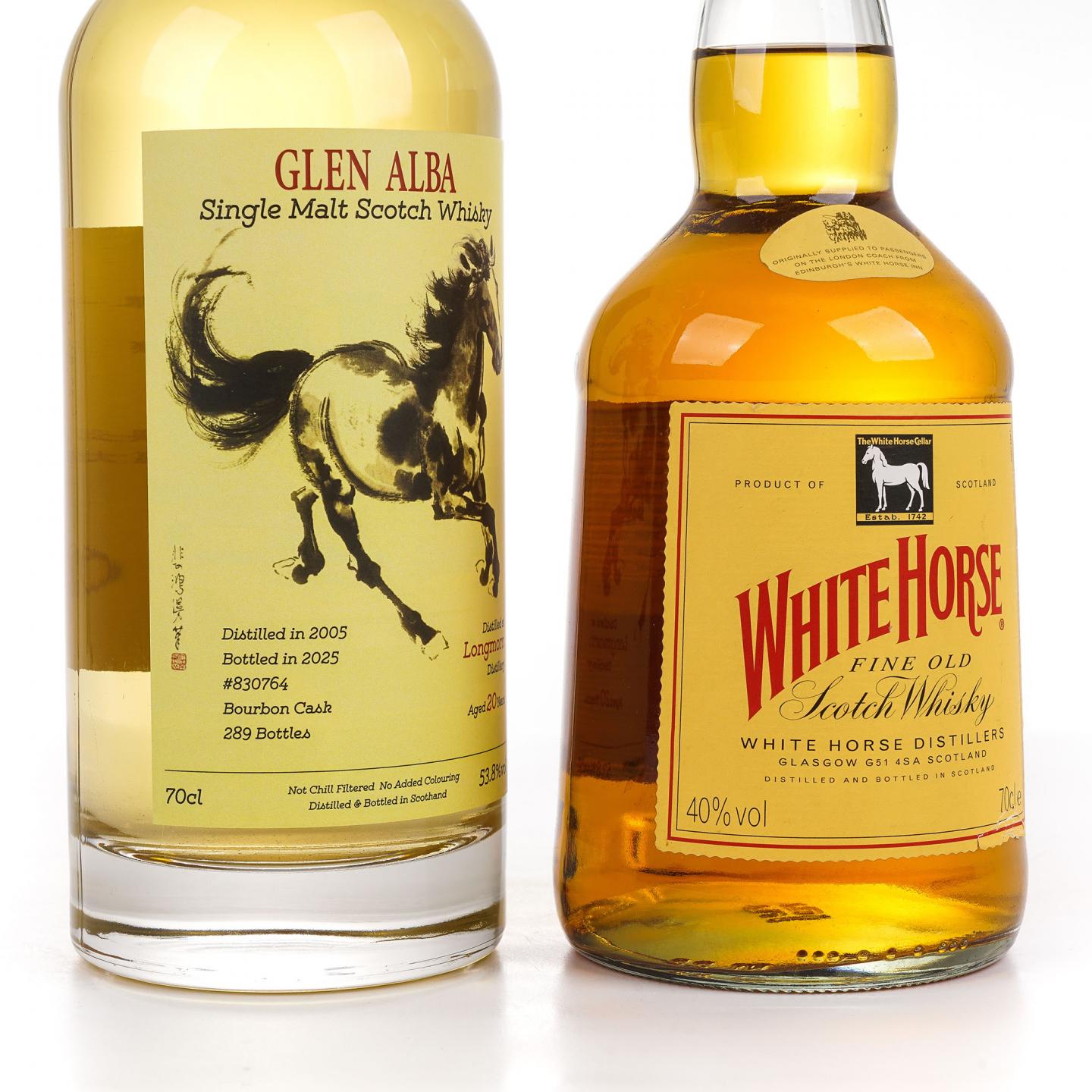 Longmorn 朗摩 20年 2005 一马当先/White Horse 白马 2瓶组