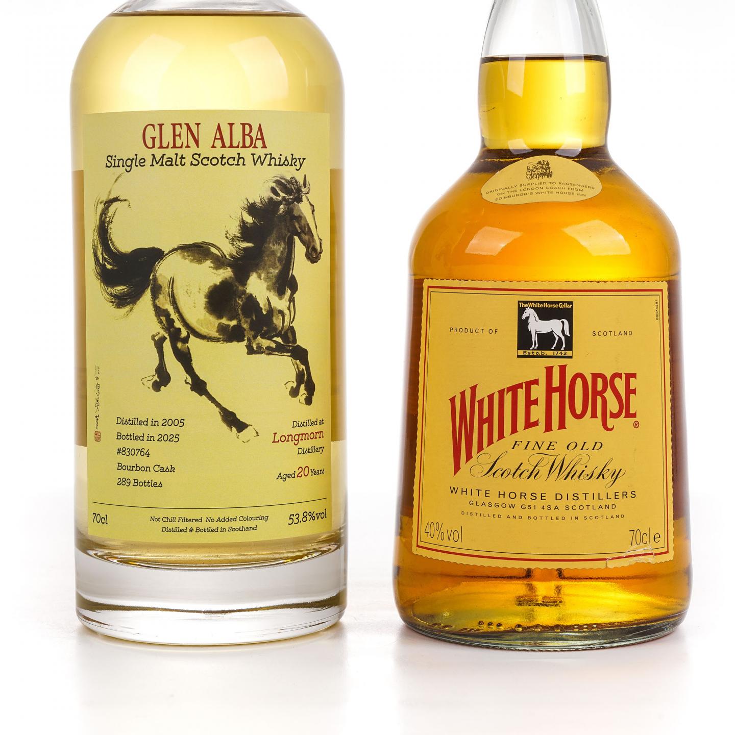 Longmorn 朗摩 20年 2005 一马当先/White Horse 白马 2瓶组