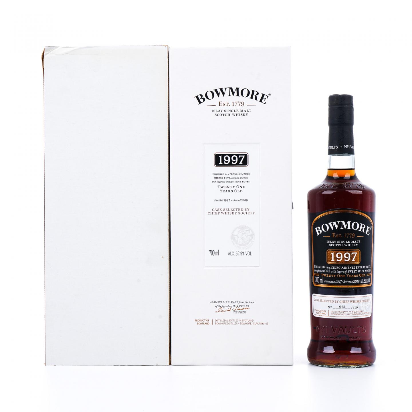 Bowmore 波摩 21年 1997-2019 CWS单桶 雪莉桶后熟 行货