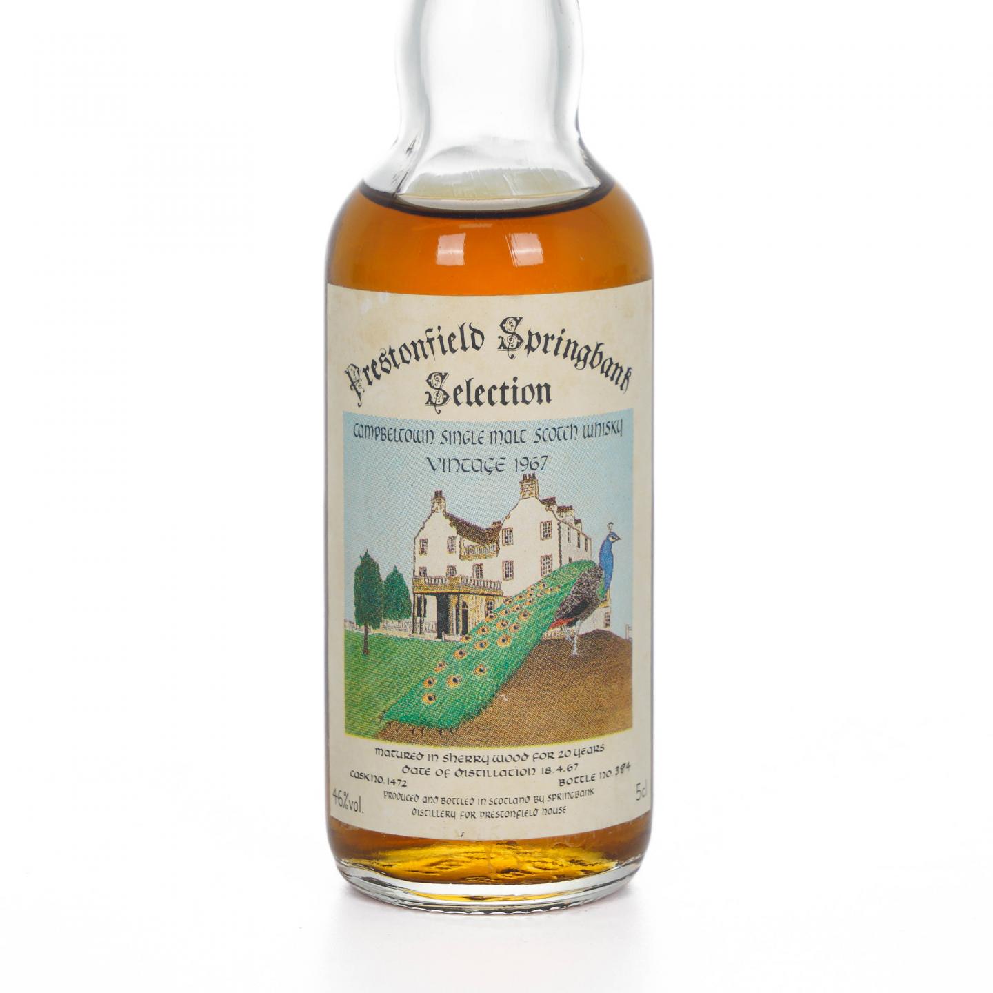 【酒版】Springbank 云顶 1967 20年 雪莉单桶#1472 孔雀标 50ml