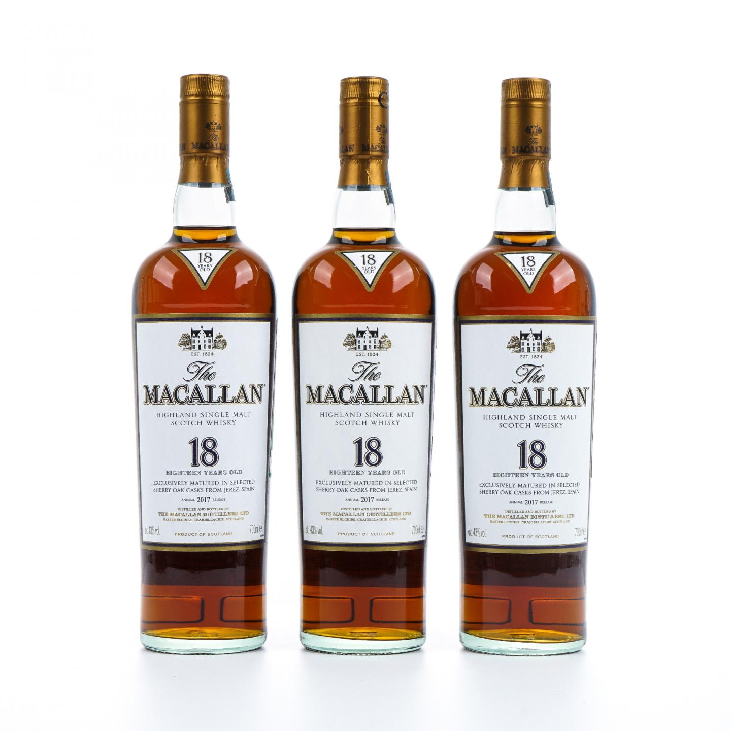 Macallan 麦卡伦 18年 2017 雪莉桶 3支组