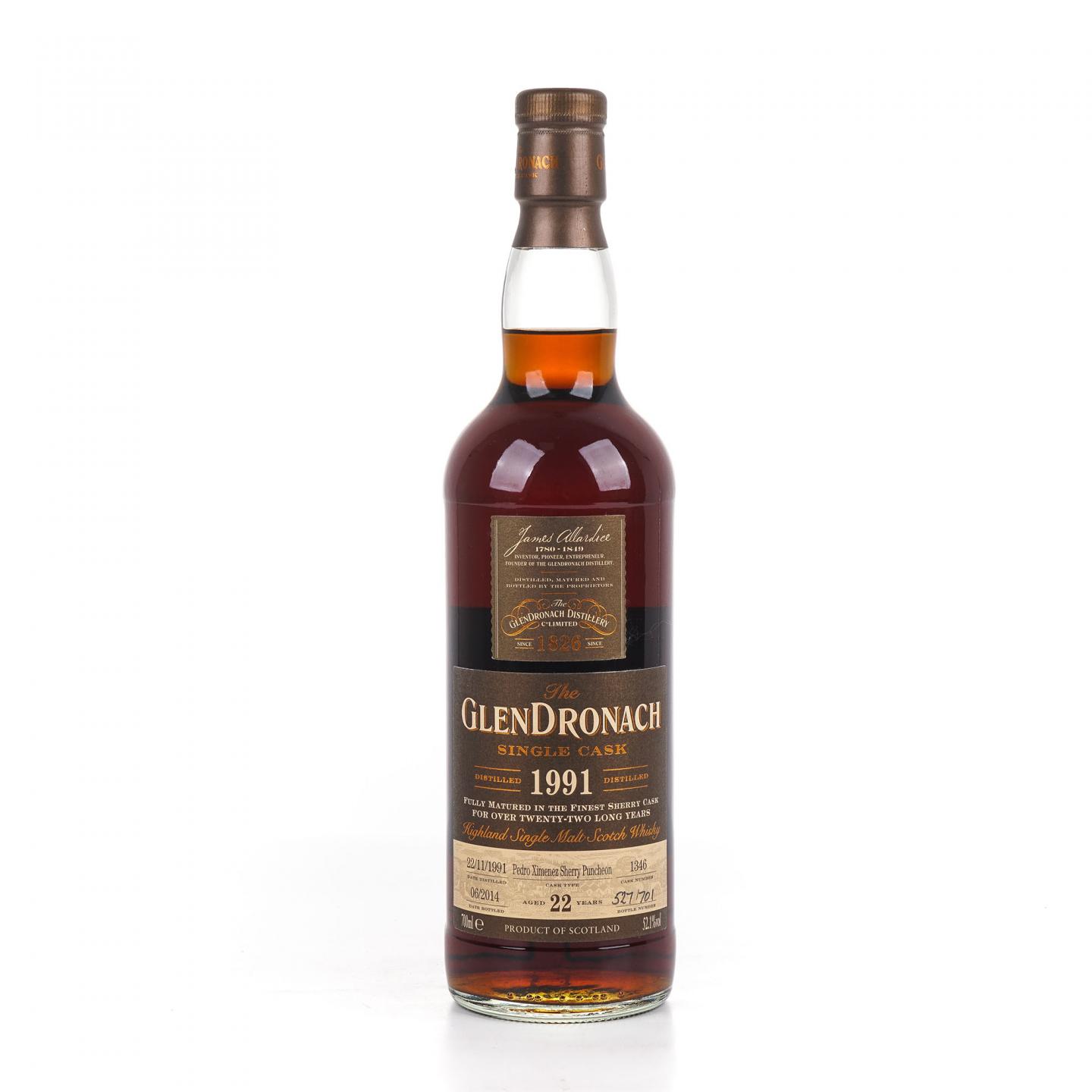 Glendronach 格兰多纳 22年 1991-2014 雪莉单桶#1346