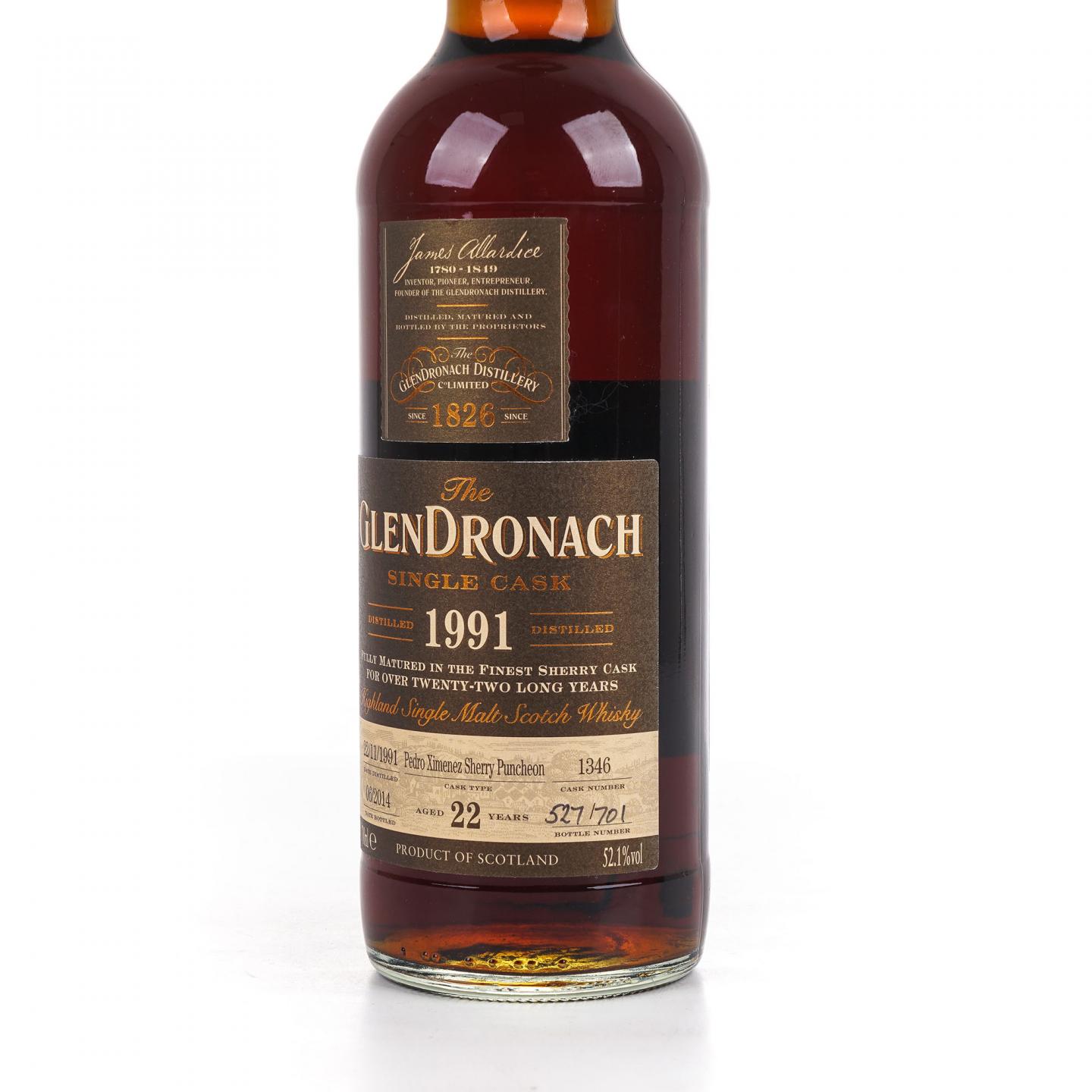 Glendronach 格兰多纳 22年 1991-2014 雪莉单桶#1346