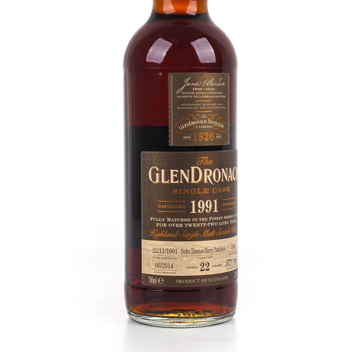 Glendronach 格兰多纳 22年 1991-2014 雪莉单桶#1346