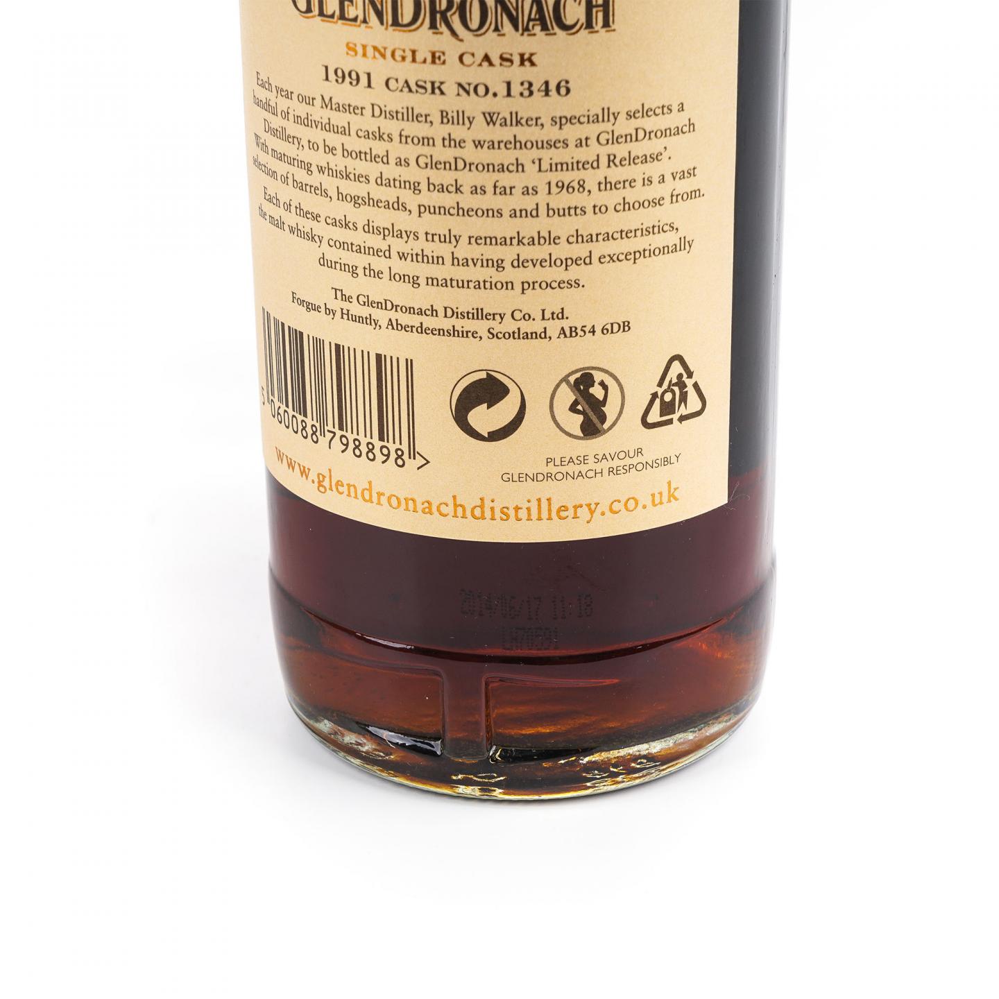 Glendronach 格兰多纳 22年 1991-2014 雪莉单桶#1346