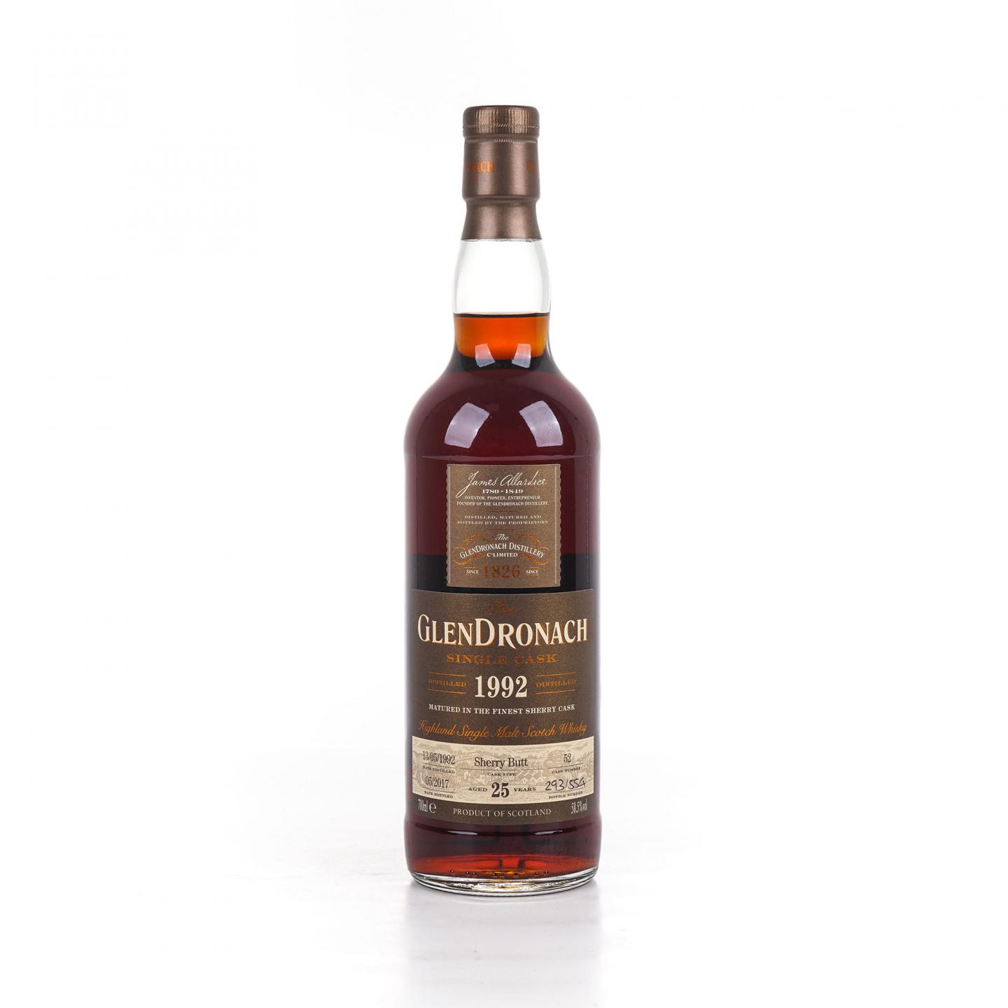Glendronach 格兰多纳 25年 1992-2017 雪莉单桶#52