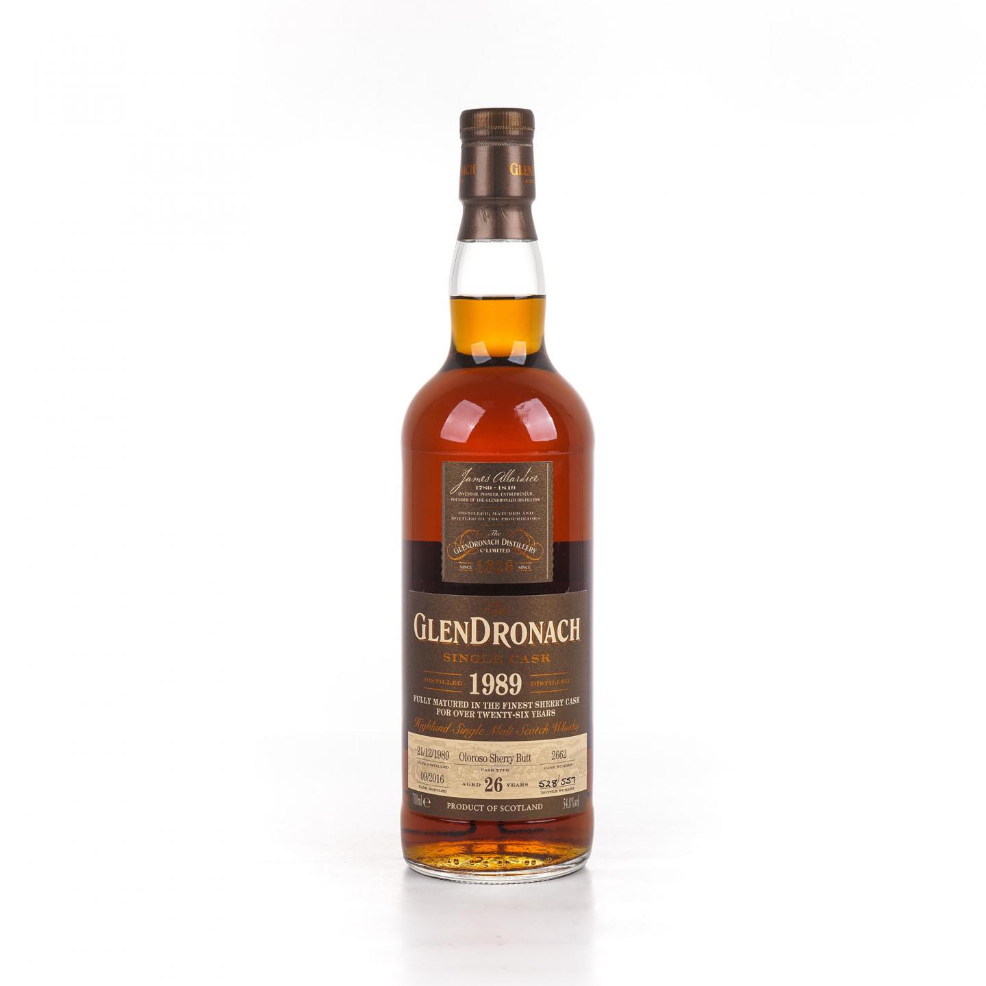 Glendronach 格兰多纳 26年 1989-2016 雪莉单桶#2662 54.8%