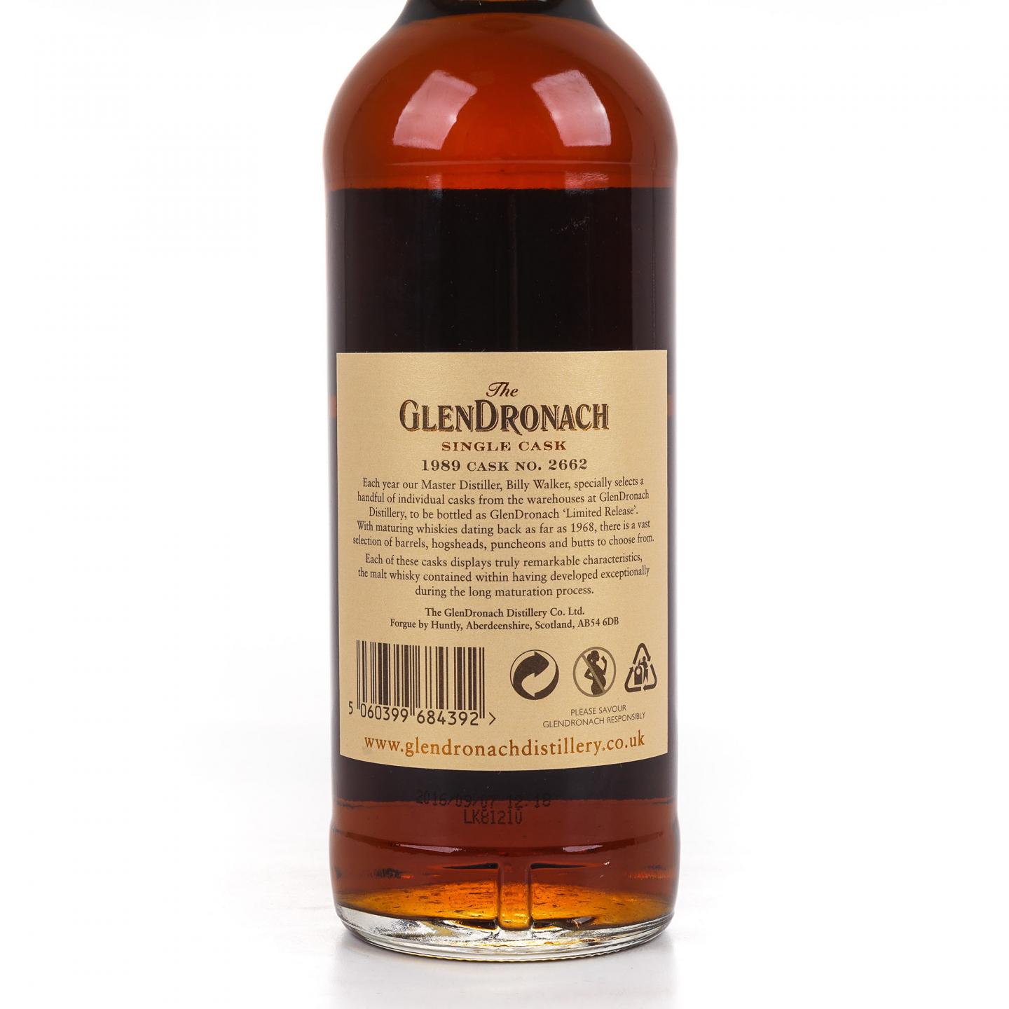 Glendronach 格兰多纳 26年 1989-2016 雪莉单桶#2662 54.8%