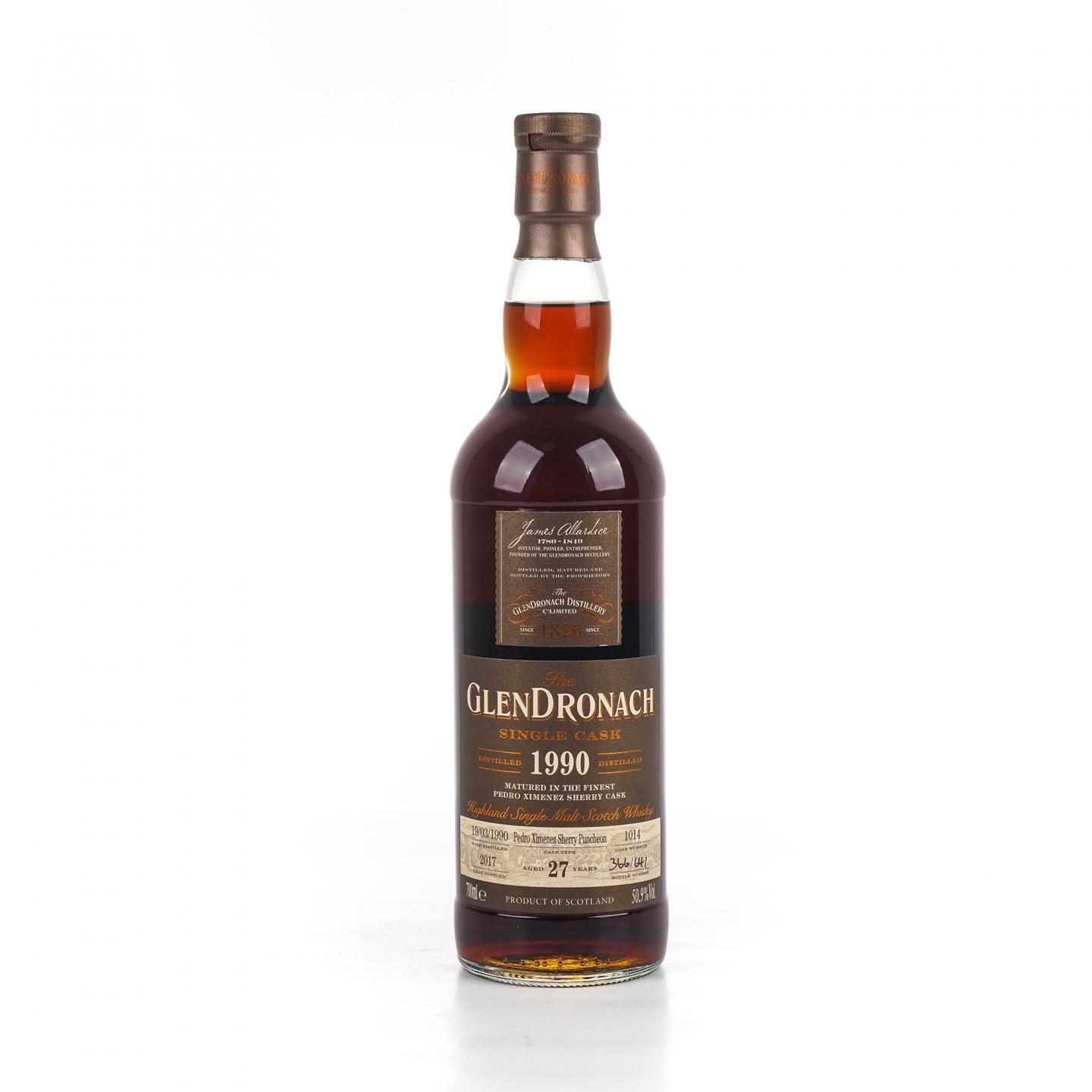 Glendronach 格兰多纳 27年 1990-2017 雪莉桶#1014