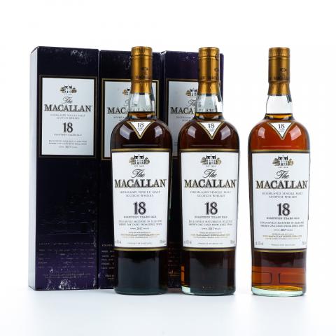 Macallan 麦卡伦 18年 2017 雪莉桶 3支组