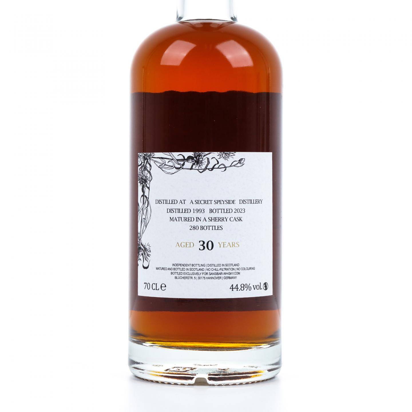 秘密斯佩塞 30年 1993-2023 雪莉桶 Sansibar 调和麦芽