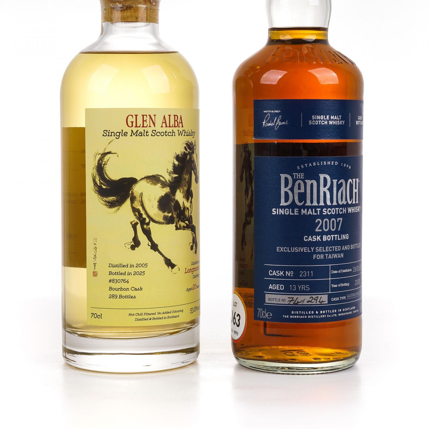 Longmorn 朗摩 20年 2005 一马当先/BenRiach 本利亚克 13年 2007 2瓶组