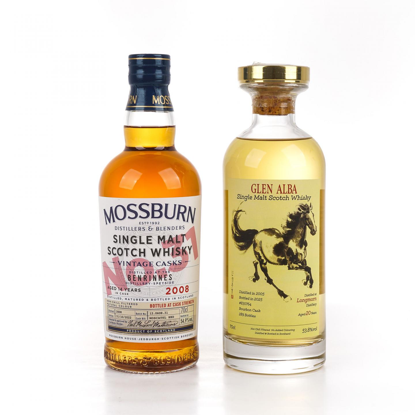 Longmorn 朗摩 20年 2005 一马当先/Benrinnes 本利林 14年 2008 2瓶组