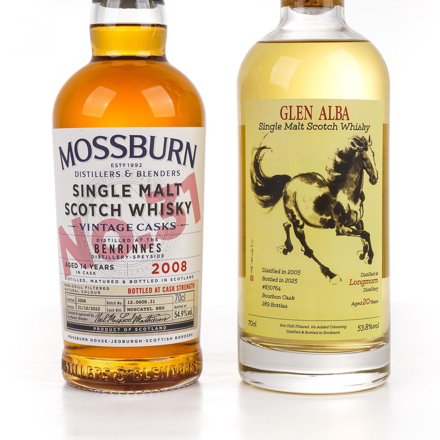 Longmorn 朗摩 20年 2005 一马当先/Benrinnes 本利林 14年 2008 2瓶组