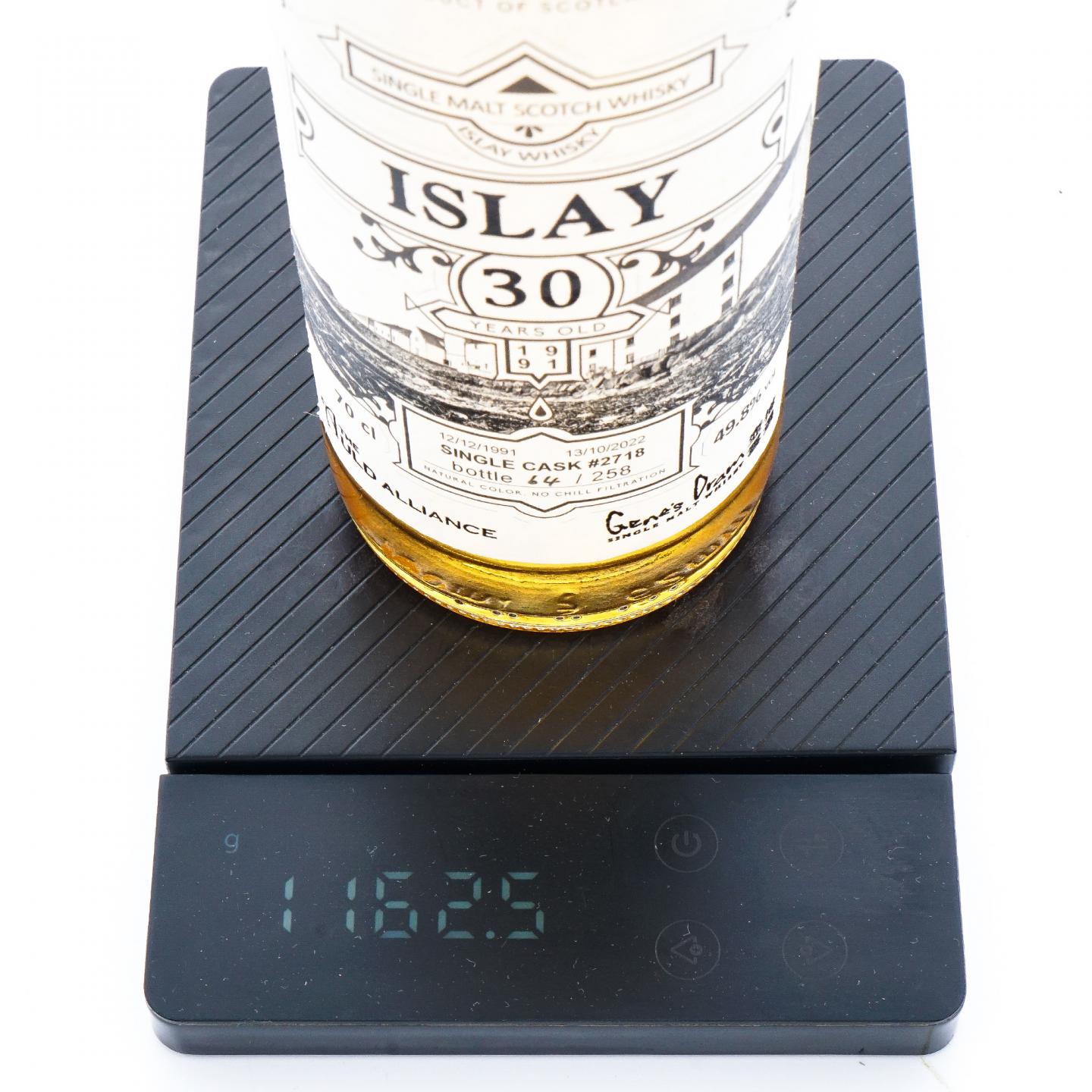 Islay Whisky 30年 1991-2022 TAA 单桶#2718 49.8%