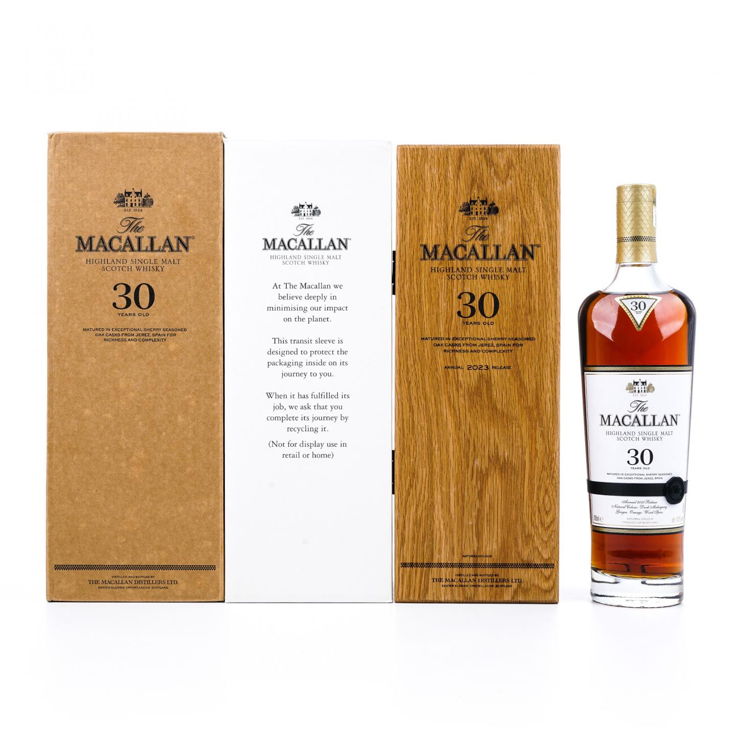【附X光图】Macallan 麦卡伦 30年 2023 黑腰带 雪莉桶 木盒