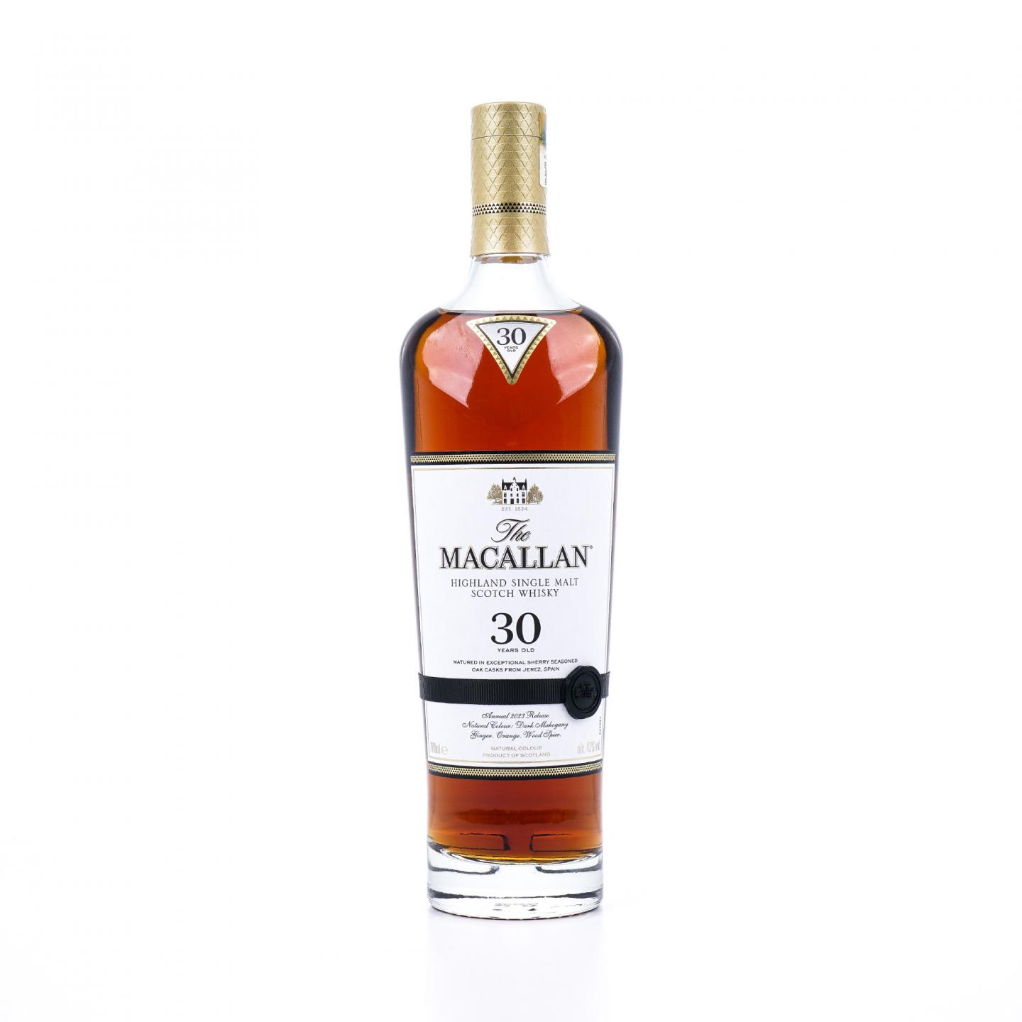 【附X光图】Macallan 麦卡伦 30年 2023 黑腰带 雪莉桶 木盒
